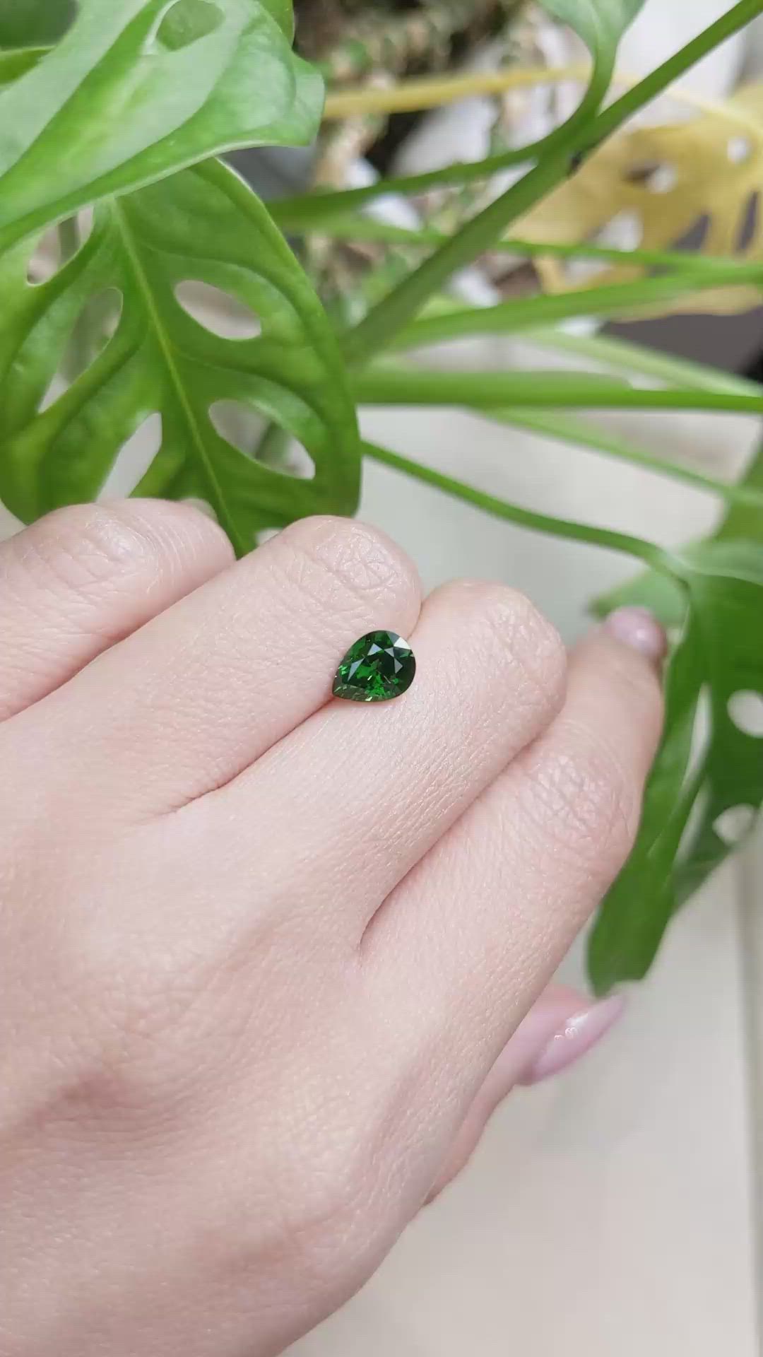 1.44 Ct. Tsavorite Garnet from East Africa Size Video