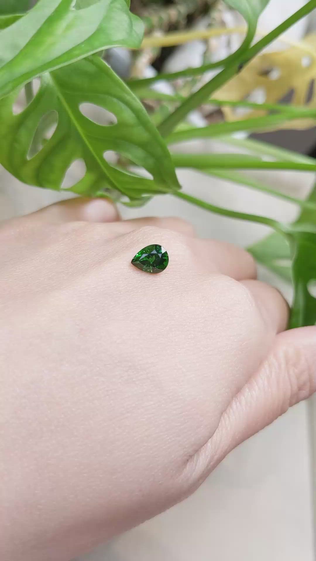 1.44 Ct. Tsavorite Garnet from East Africa Size Video
