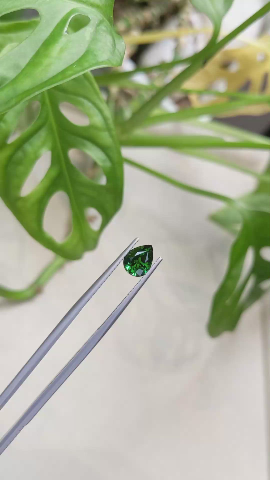 1.44 Ct. Tsavorite Garnet from East Africa Size Video