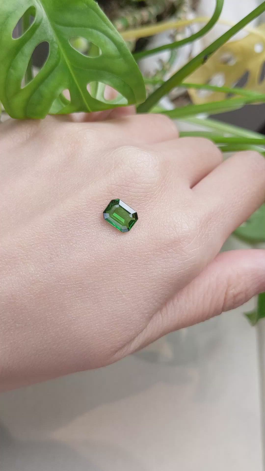 1.55 Ct. Tsavorite Garnet from East Africa Size Video