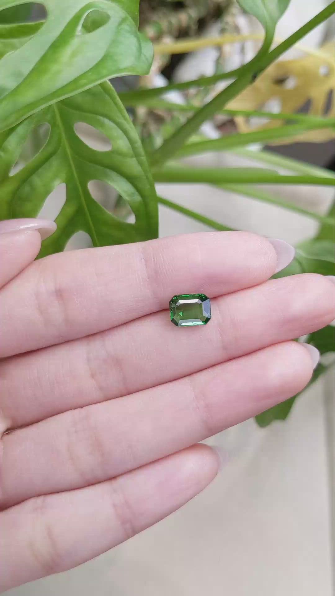 1.55 Ct. Tsavorite Garnet from East Africa Size Video