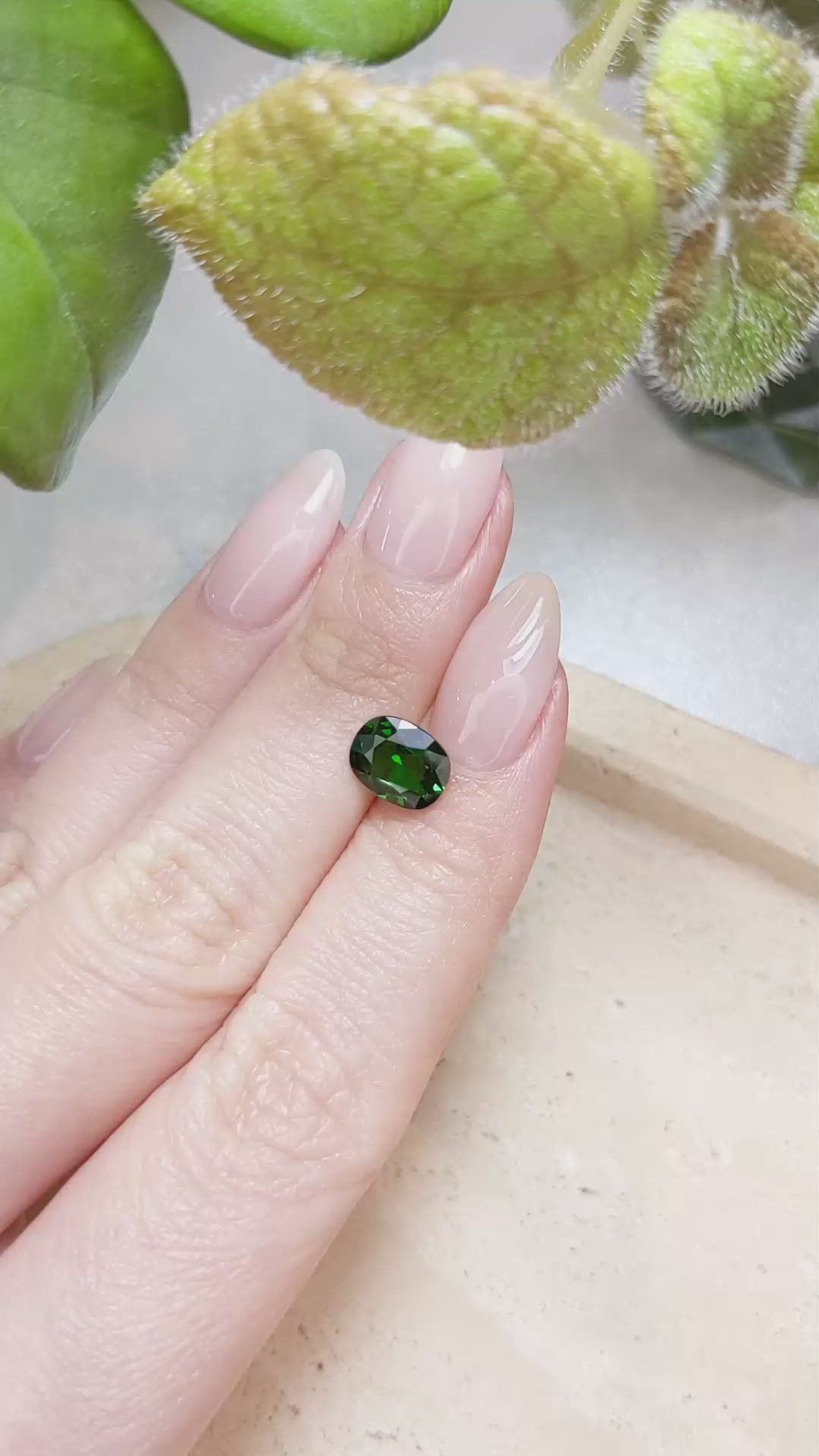 1.71 Ct. Tsavorite Garnet from East Africa Size Video