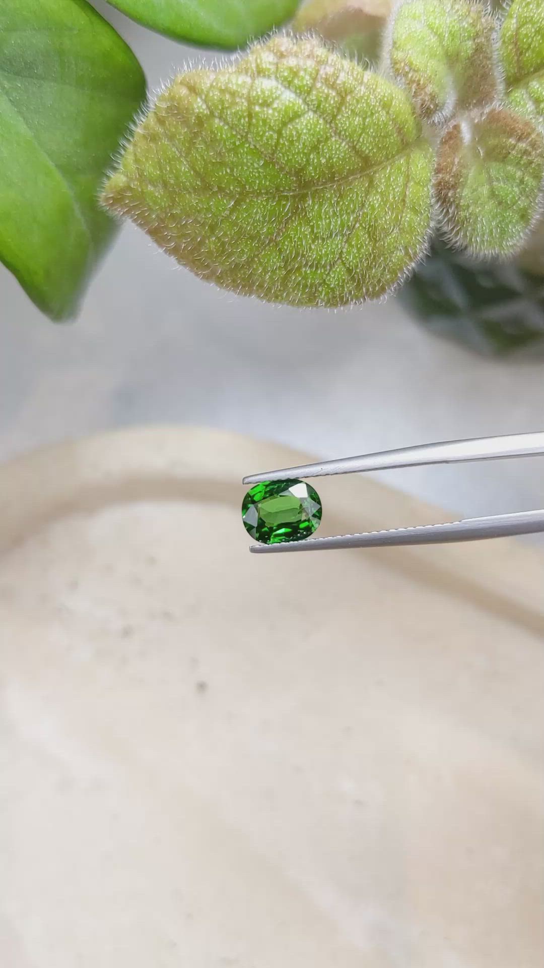 1.40 Ct. Tsavorite Garnet from East Africa Size Video