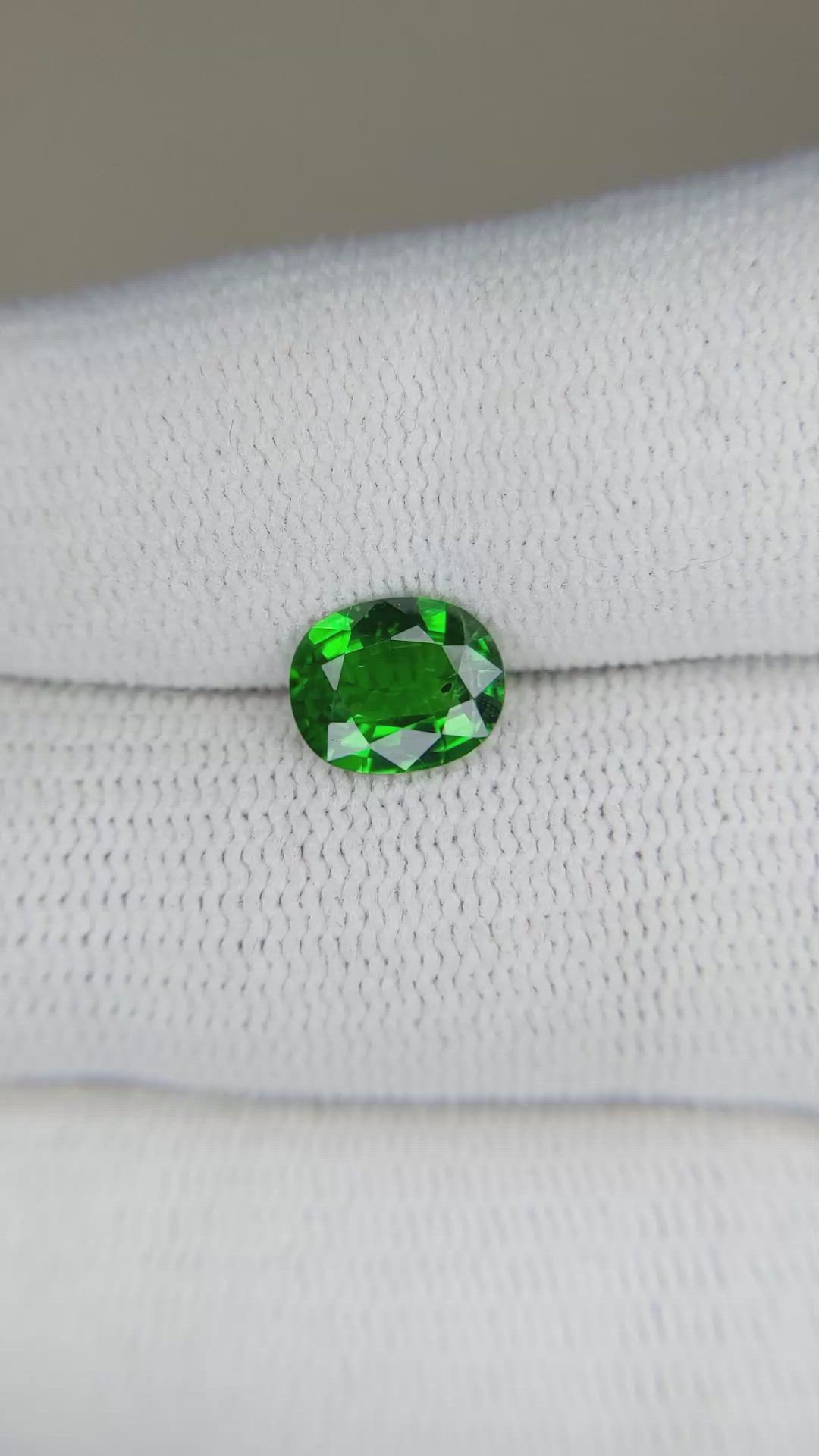 1.40 Ct. Tsavorite Garnet from East Africa Size Video