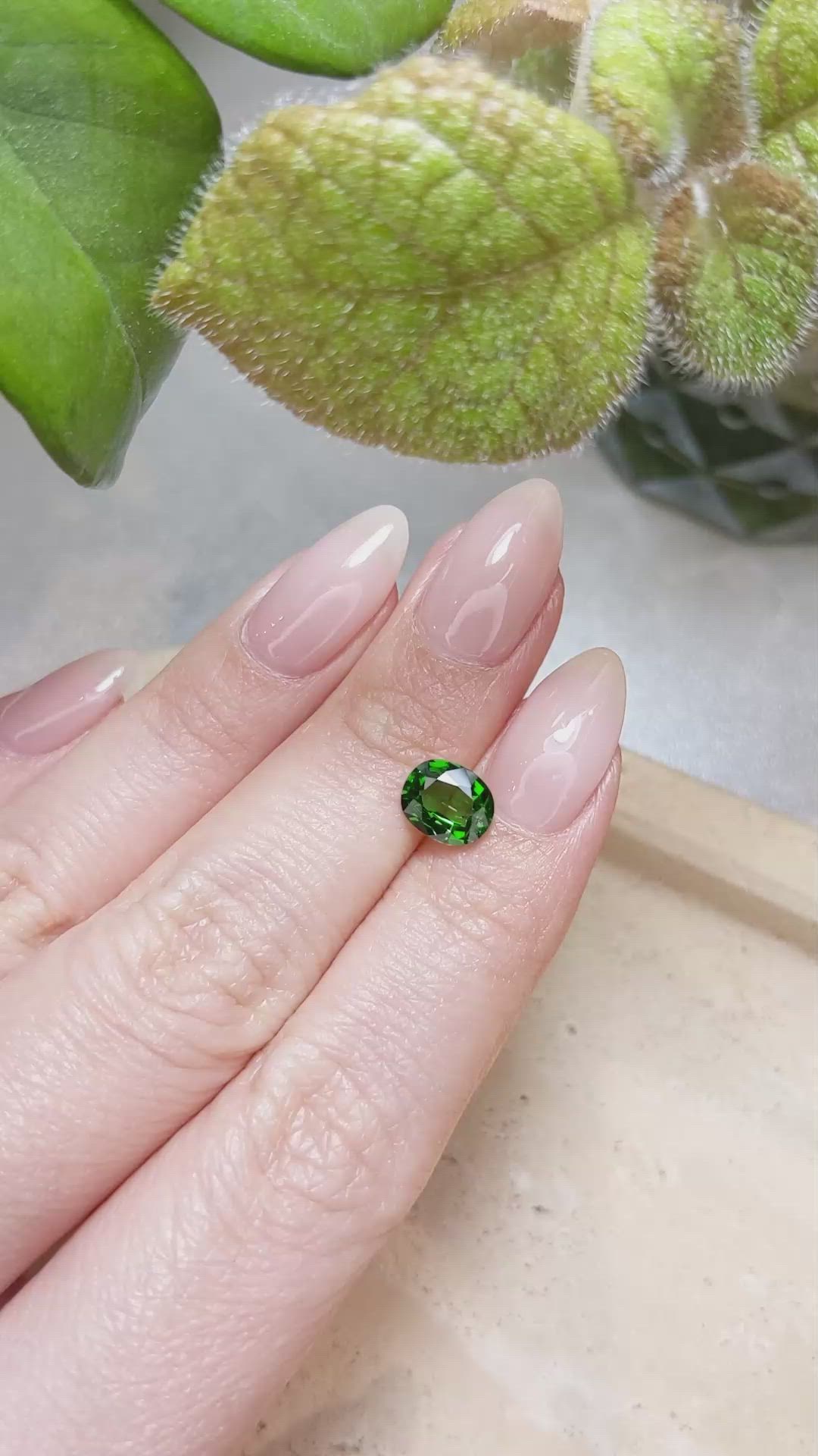 1.40 Ct. Tsavorite Garnet from East Africa Size Video
