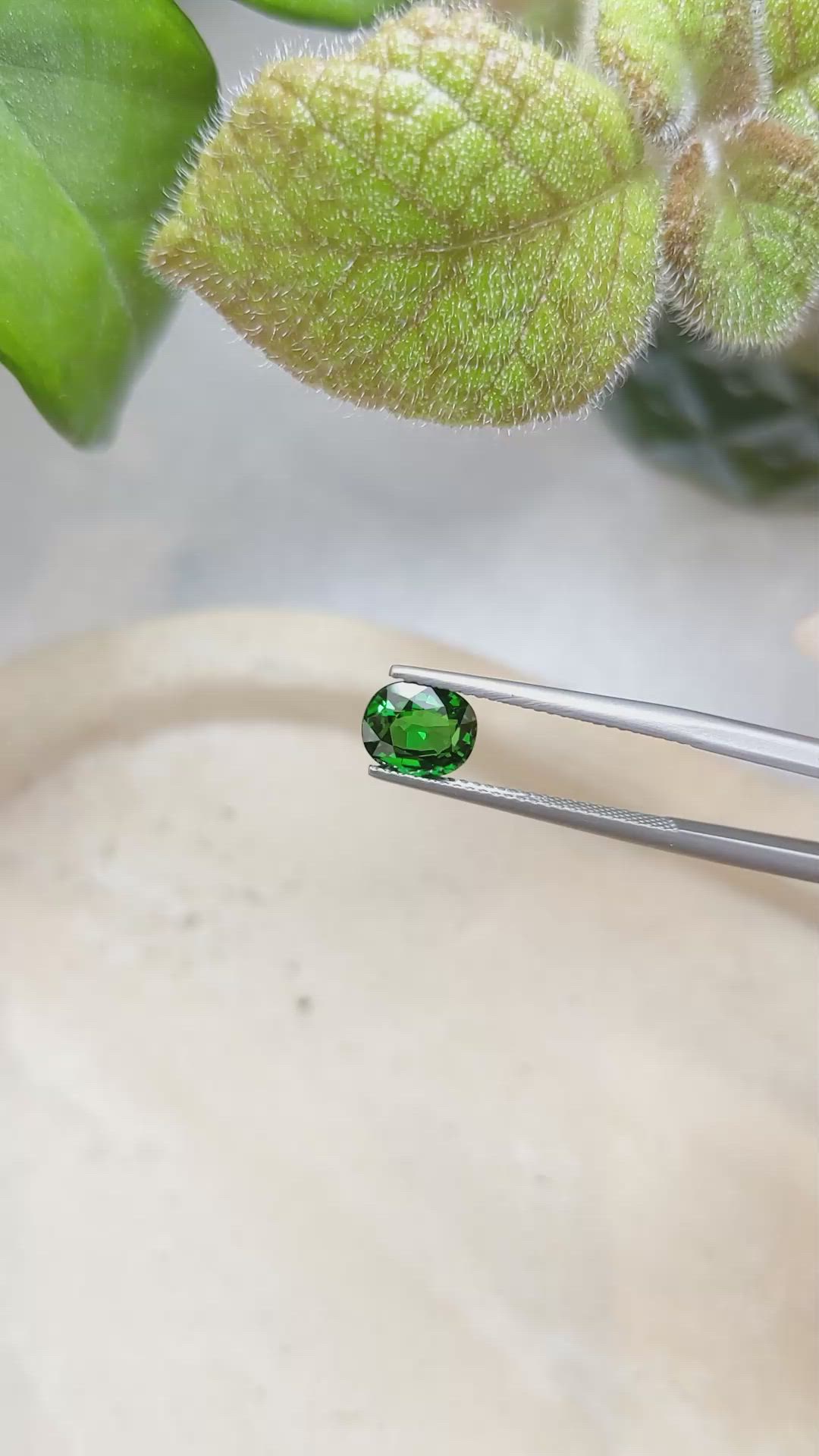 1.57 Ct. Tsavorite Garnet from East Africa Size Video