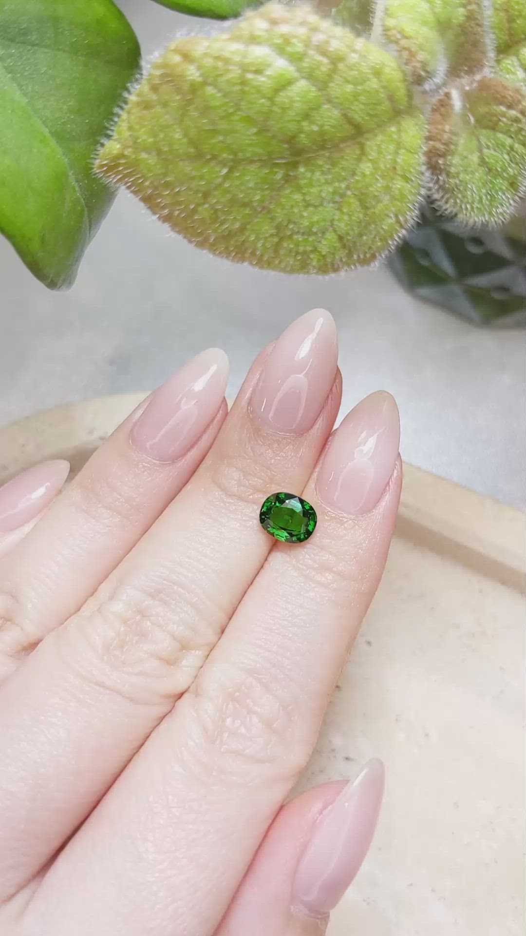 1.57 Ct. Tsavorite Garnet from East Africa Size Video