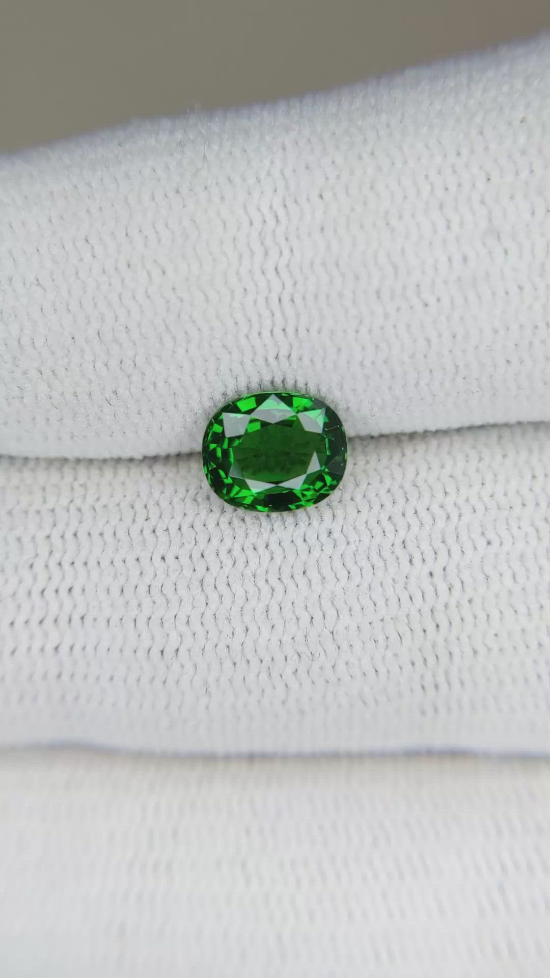 1.57 Ct. Tsavorite Garnet from East Africa Size Video