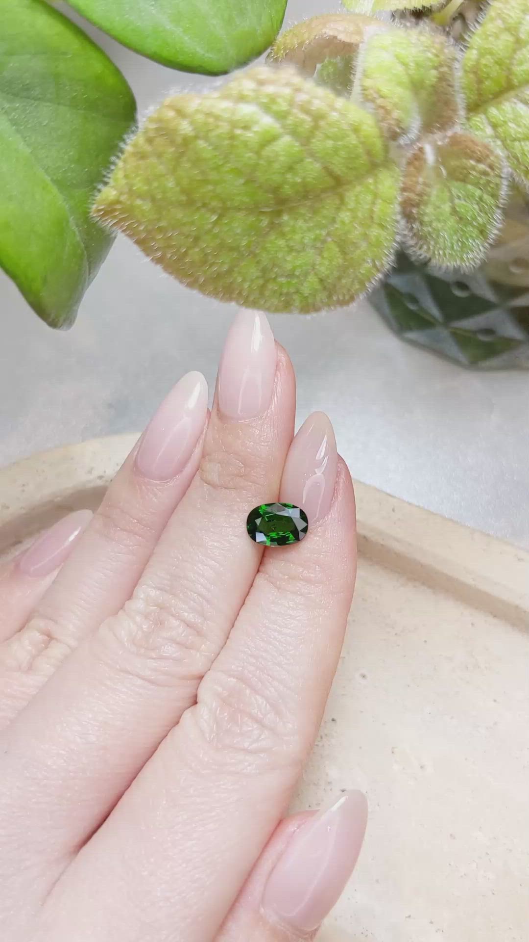 1.61 Ct. Tsavorite Garnet from Madagascar Size Video