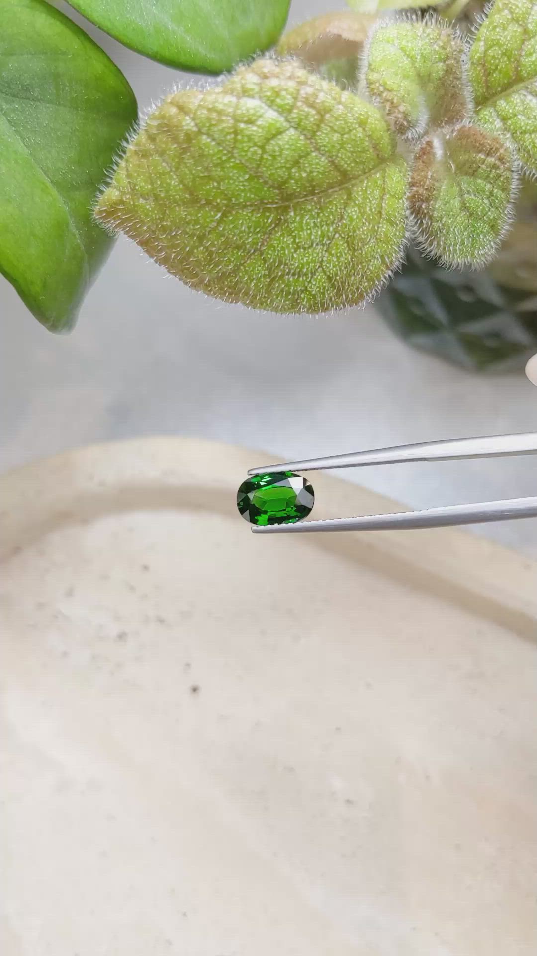 1.61 Ct. Tsavorite Garnet from Madagascar Size Video