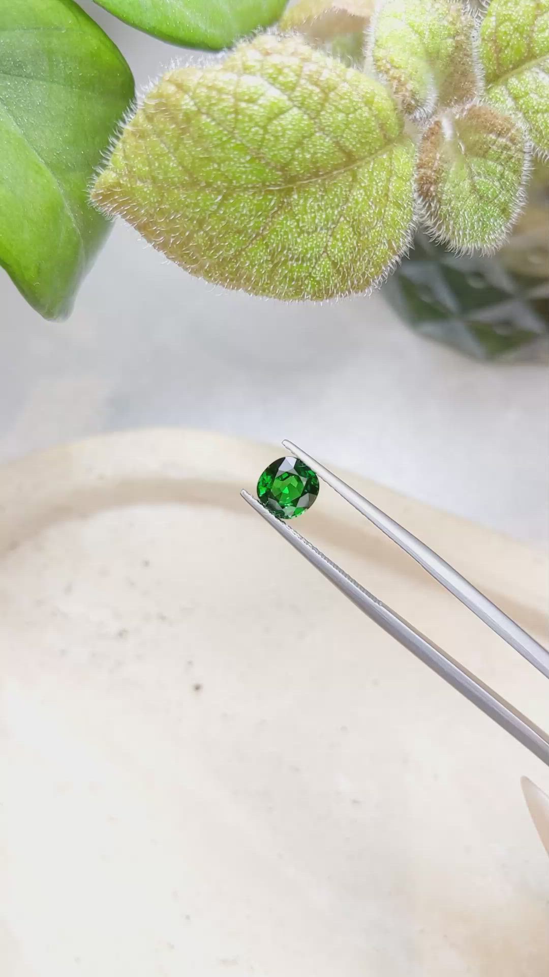 1.54 Ct. Tsavorite Garnet from East Africa Size Video