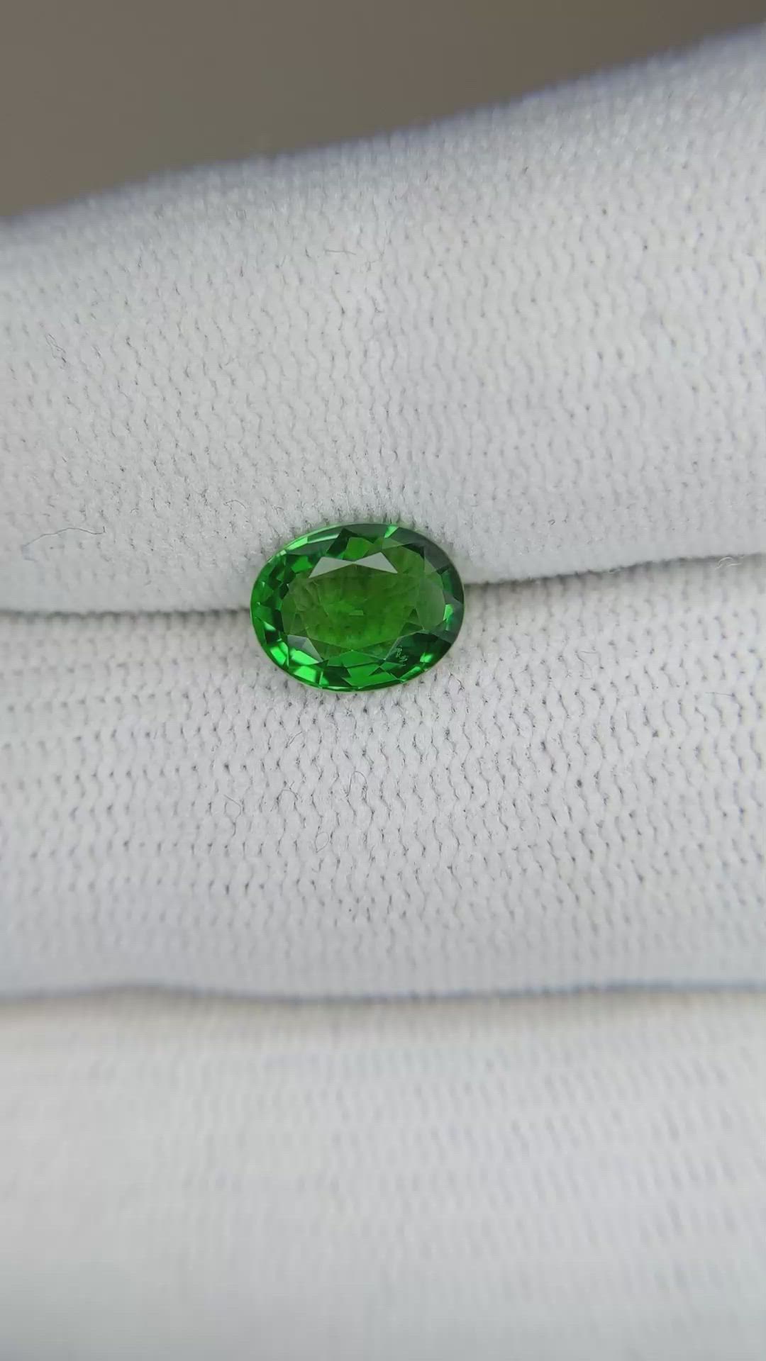 1.55 Ct. Tsavorite Garnet from East Africa Size Video