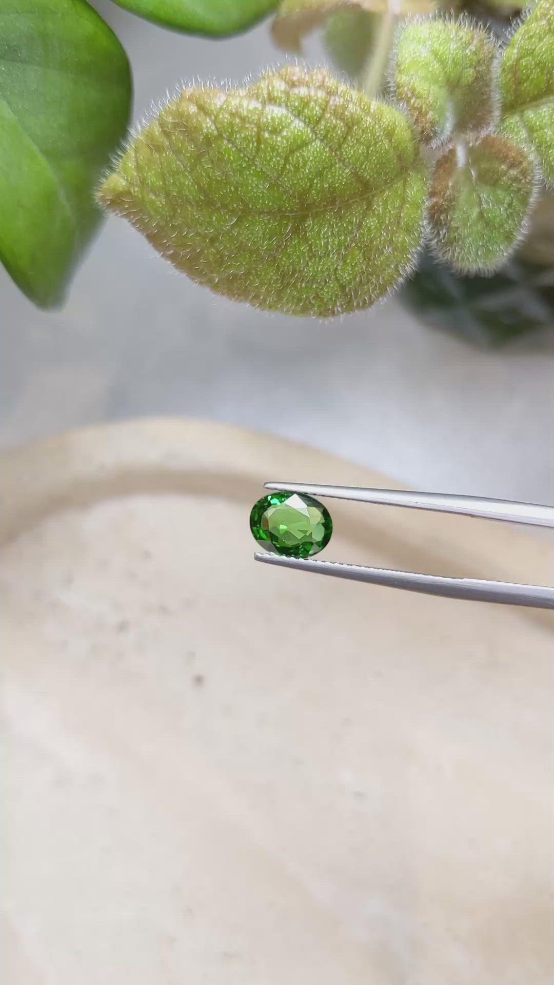 1.55 Ct. Tsavorite Garnet from East Africa Size Video