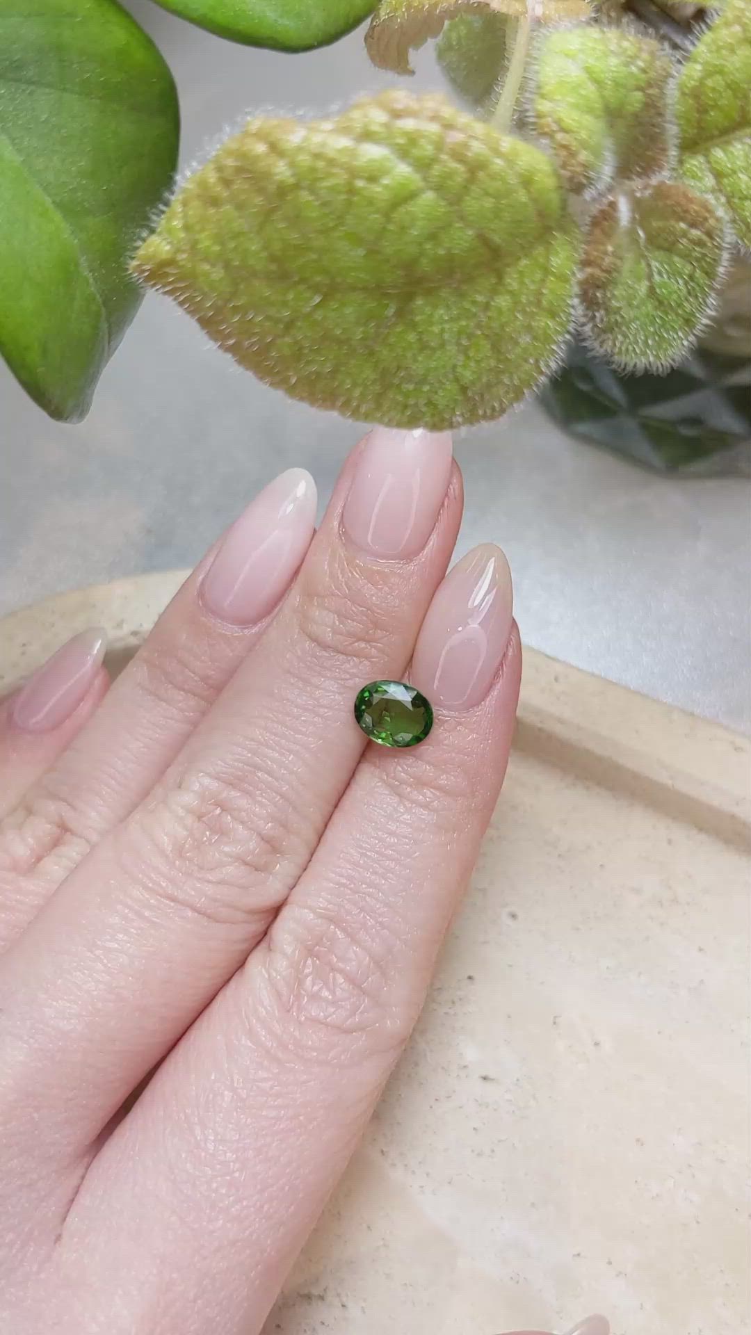 1.55 Ct. Tsavorite Garnet from East Africa Size Video