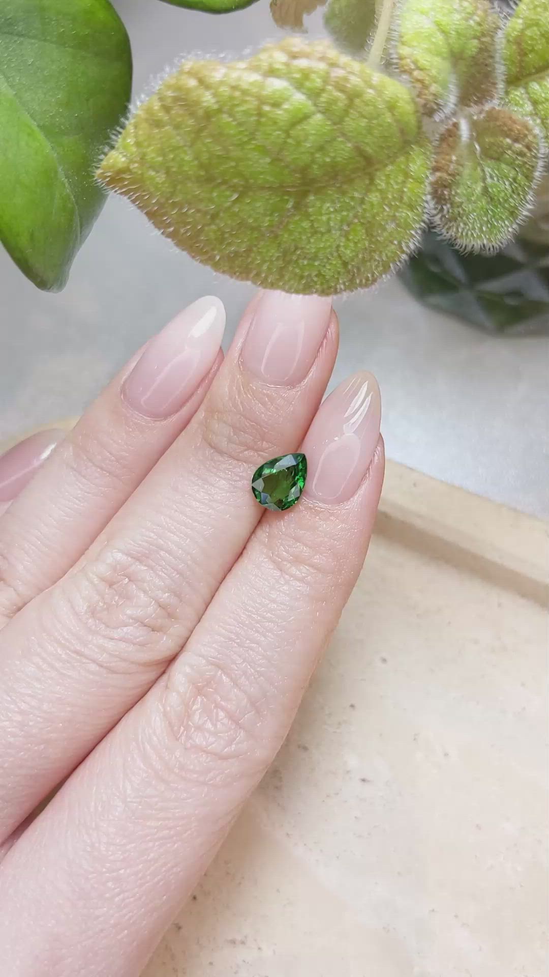 1.45 Ct. Tsavorite Garnet from East Africa Size Video