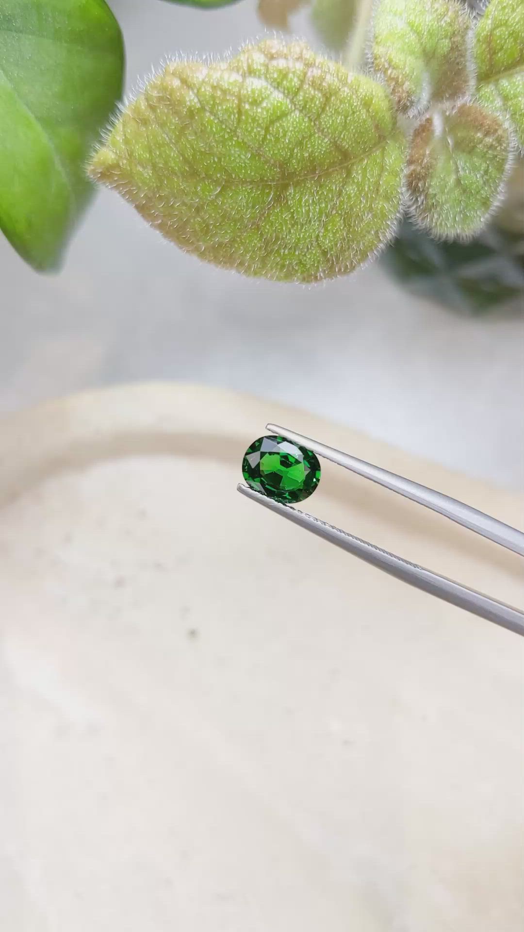 1.37 Ct. Tsavorite Garnet from East Africa Size Video