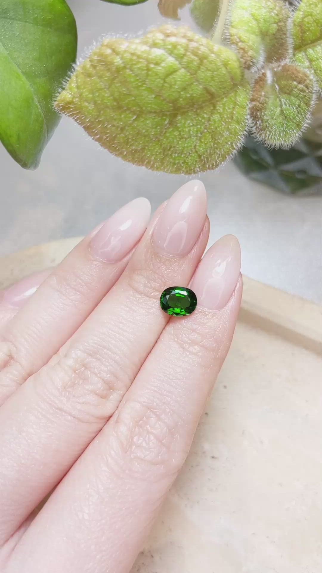 1.37 Ct. Tsavorite Garnet from East Africa Size Video