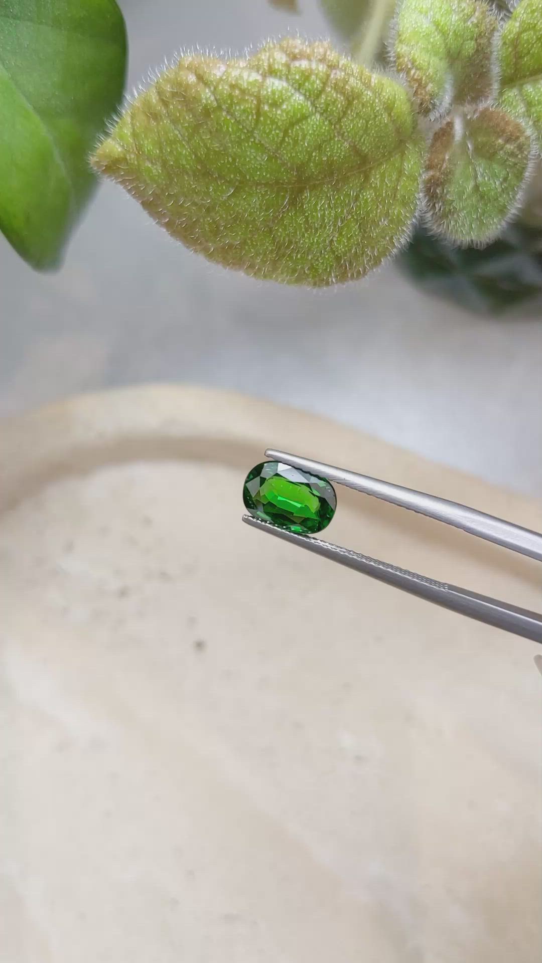 1.71 Ct. Tsavorite Garnet from East Africa Size Video