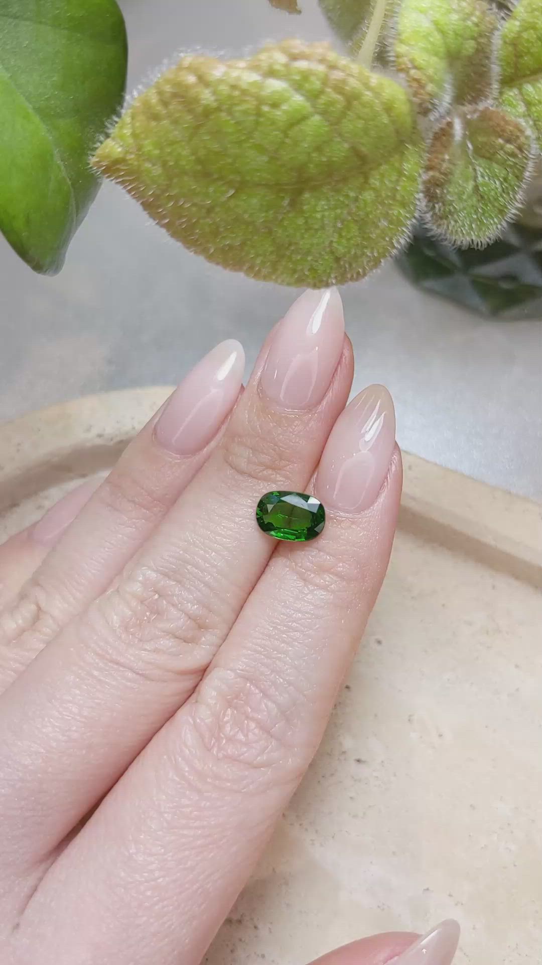1.71 Ct. Tsavorite Garnet from East Africa Size Video