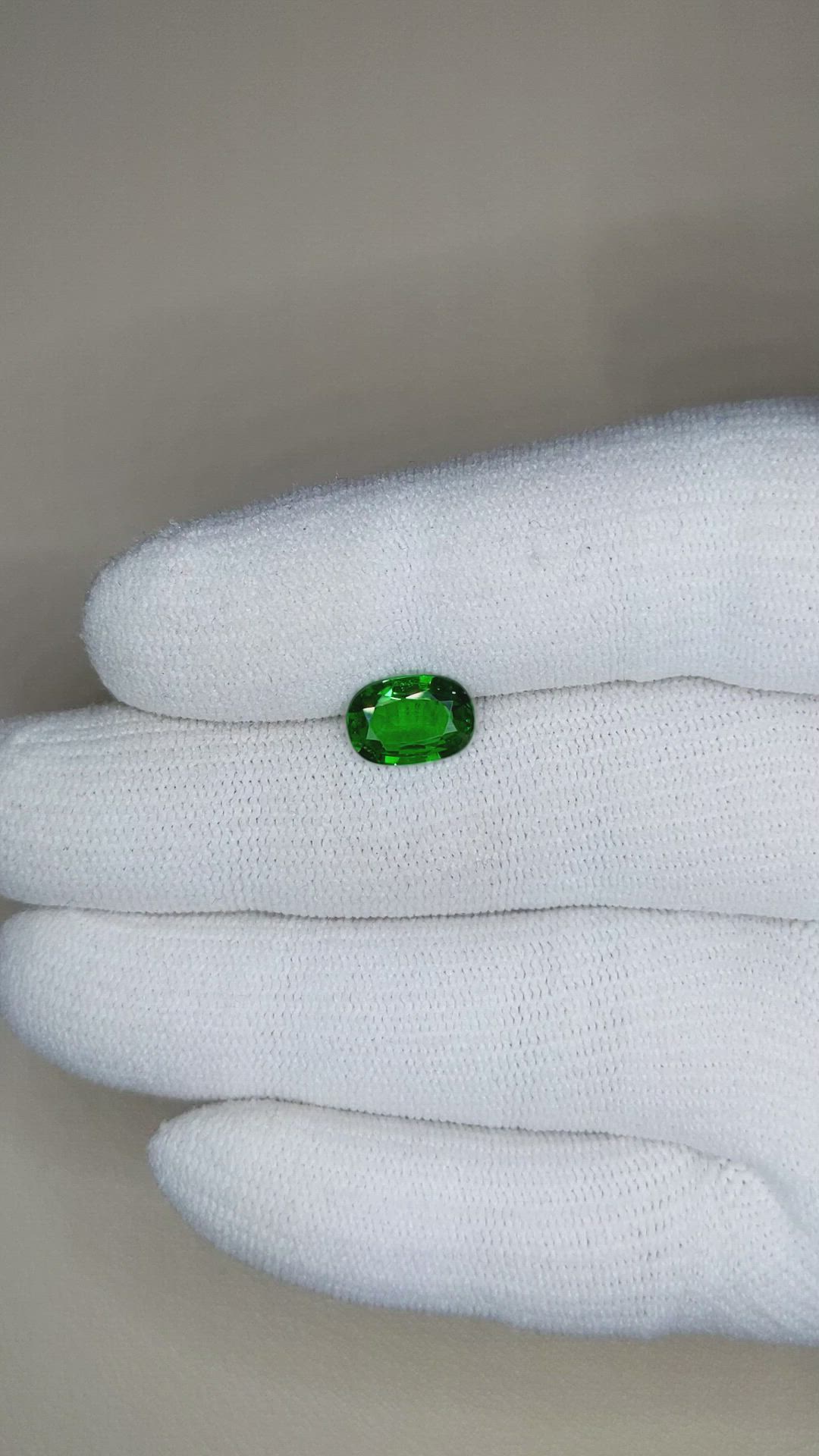 1.71 Ct. Tsavorite Garnet from East Africa Size Video