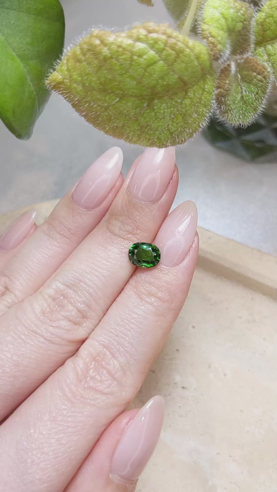 1.64 Ct. Tsavorite Garnet from East Africa Size Video