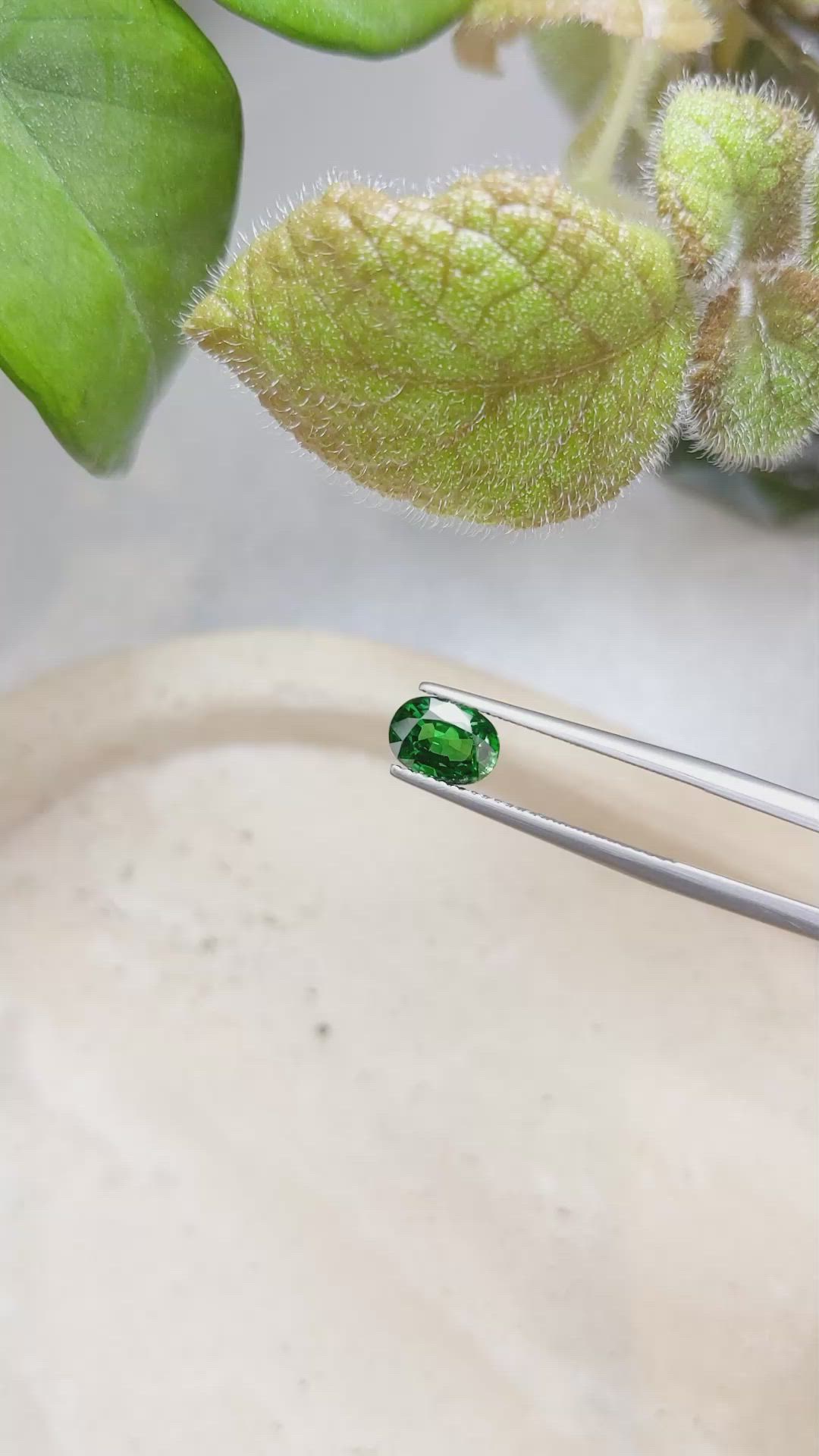 1.42 Ct. Tsavorite Garnet from East Africa Size Video