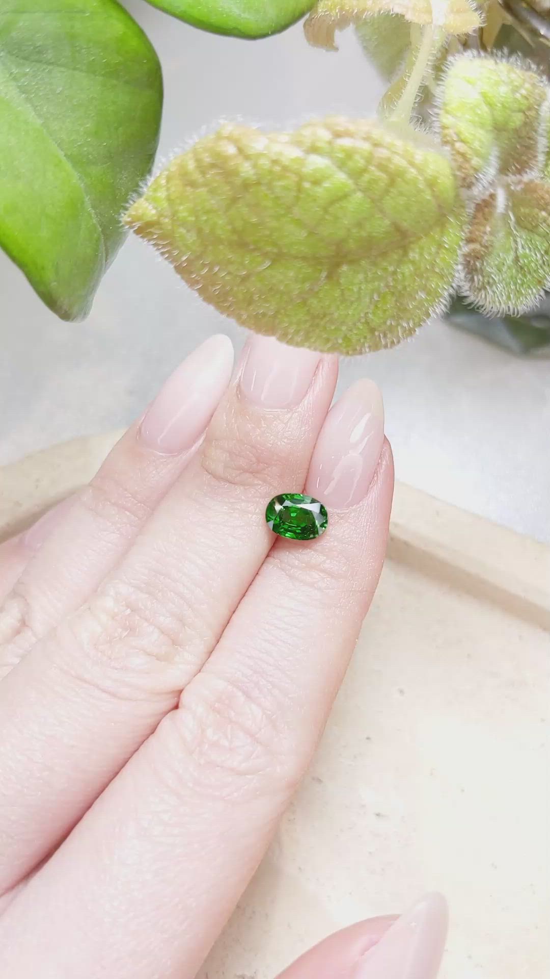 1.42 Ct. Tsavorite Garnet from East Africa Size Video