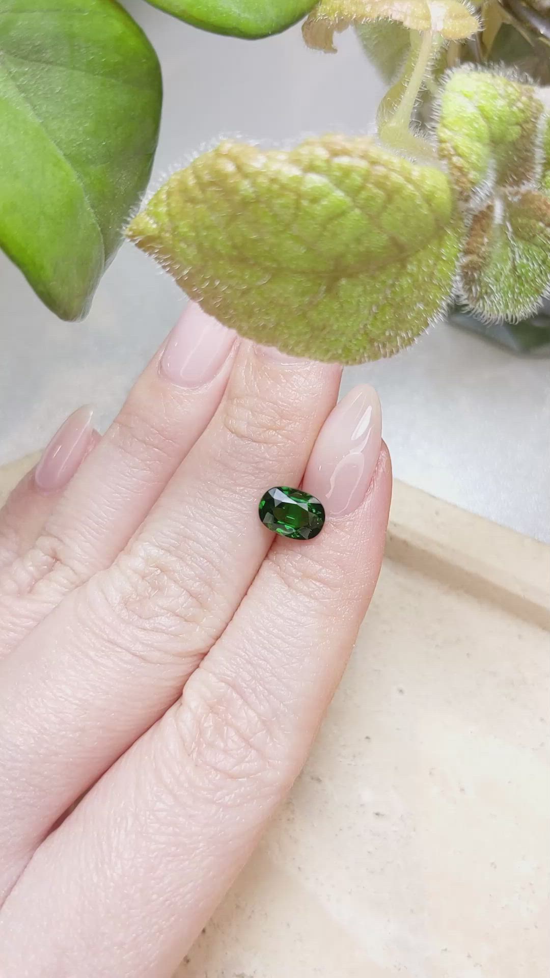 1.60 Ct. Tsavorite Garnet from East Africa Size Video