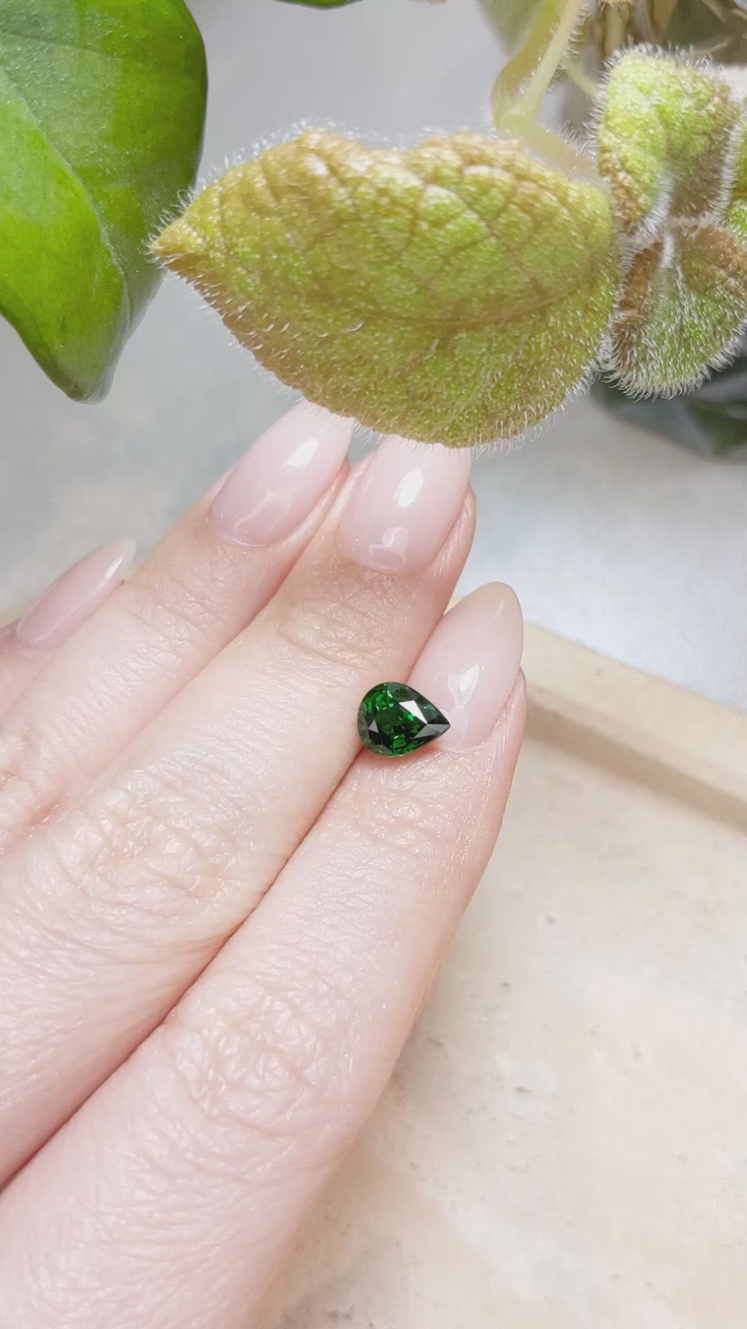 1.71 Ct. Tsavorite Garnet from East Africa Size Video