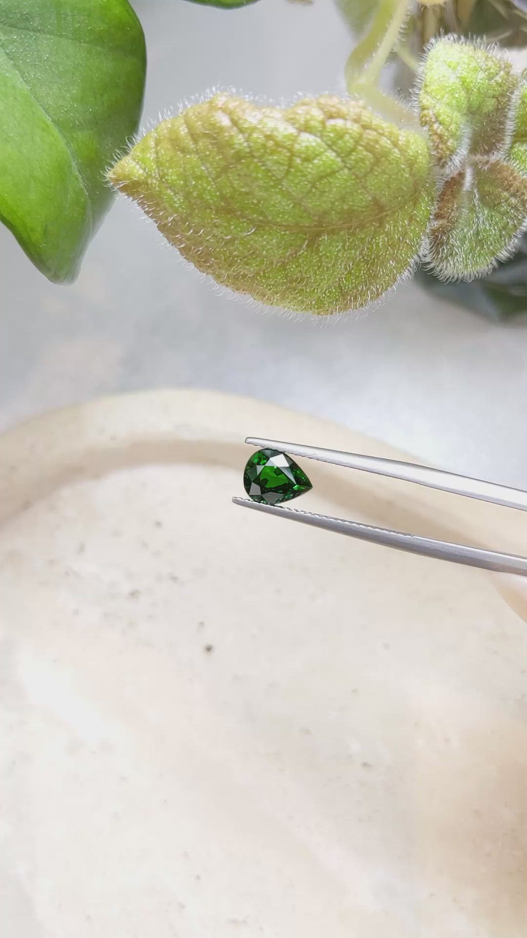 1.71 Ct. Tsavorite Garnet from East Africa Size Video