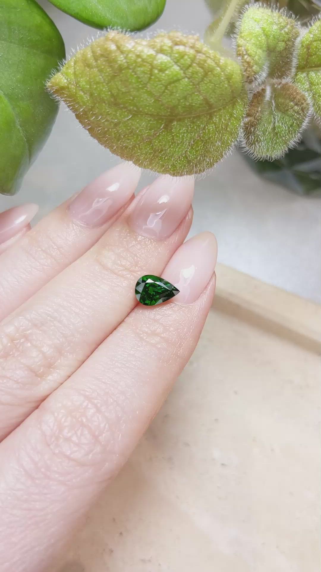 1.34 Ct. Tsavorite Garnet from East Africa Size Video