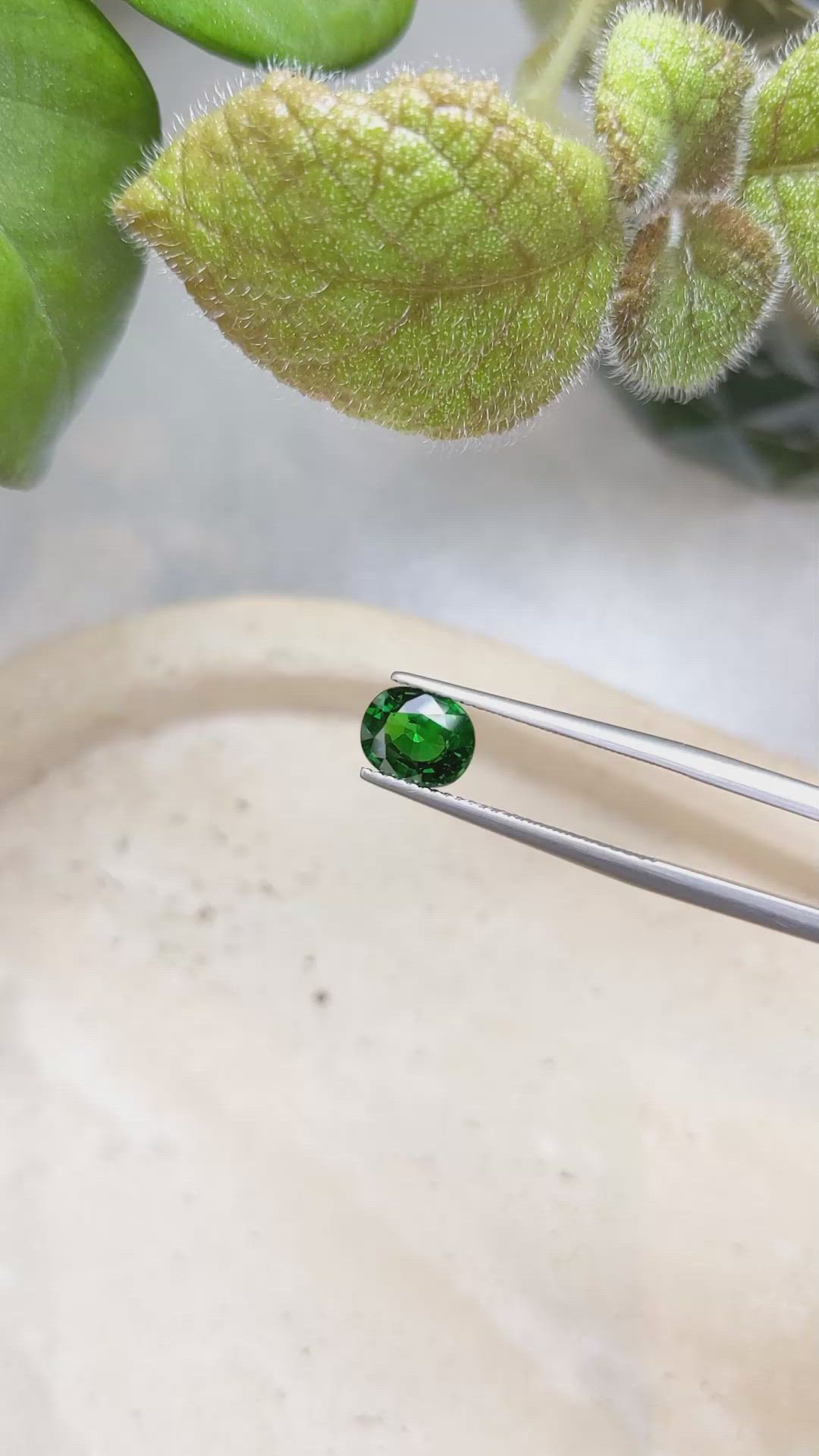 1.54 Ct. Tsavorite Garnet from East Africa Size Video