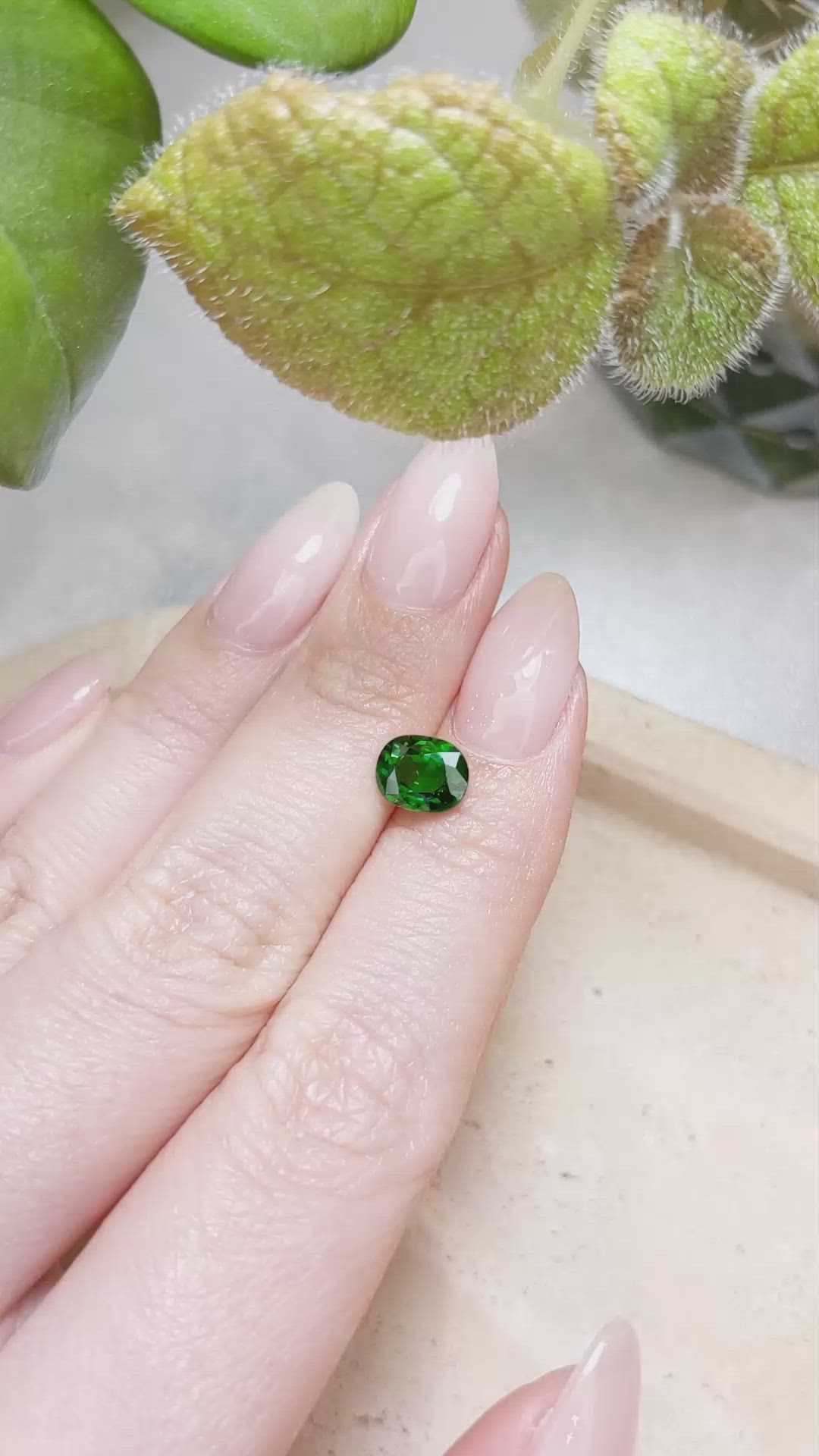 1.54 Ct. Tsavorite Garnet from East Africa Size Video