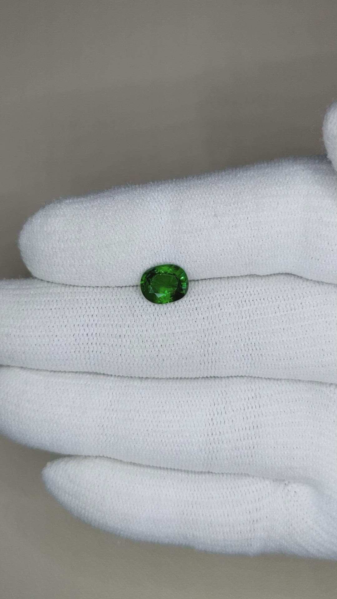 1.54 Ct. Tsavorite Garnet from East Africa Size Video