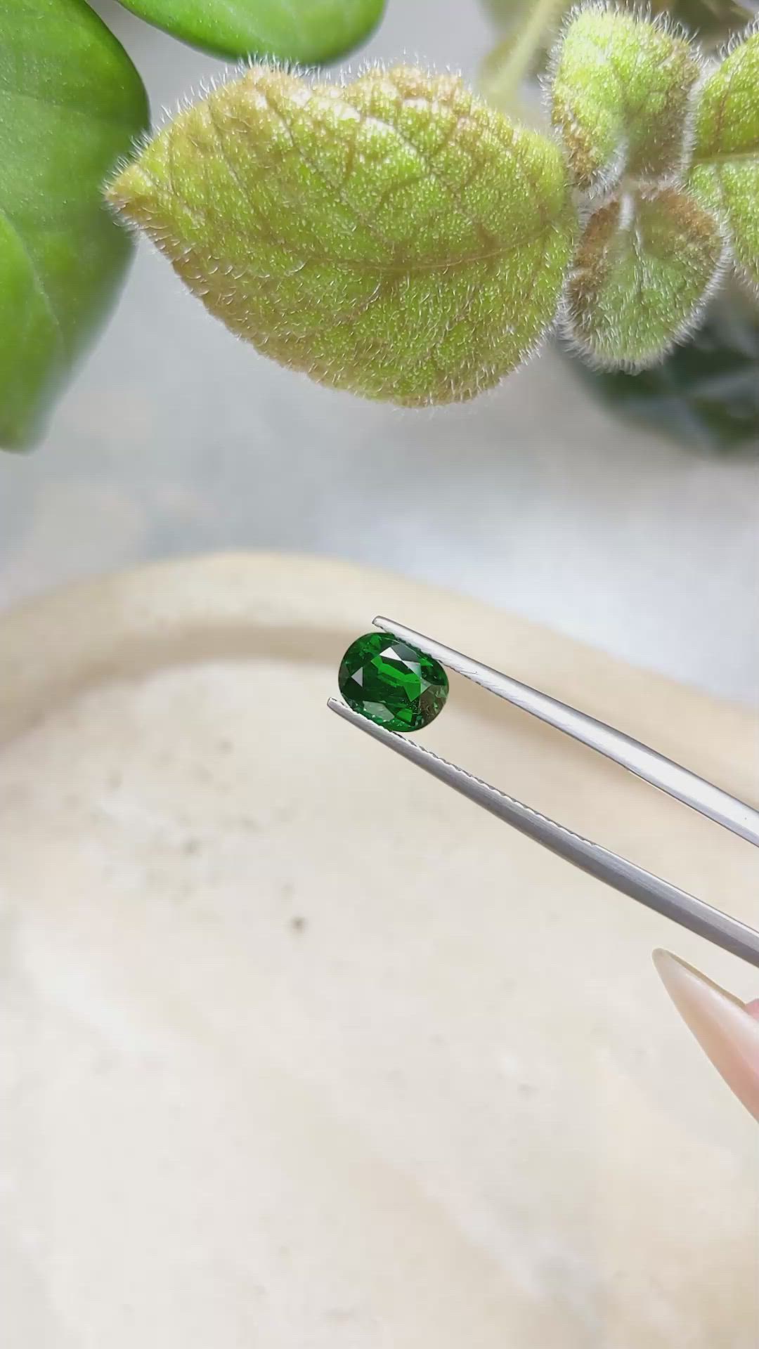 1.65 Ct. Tsavorite Garnet from East Africa Size Video