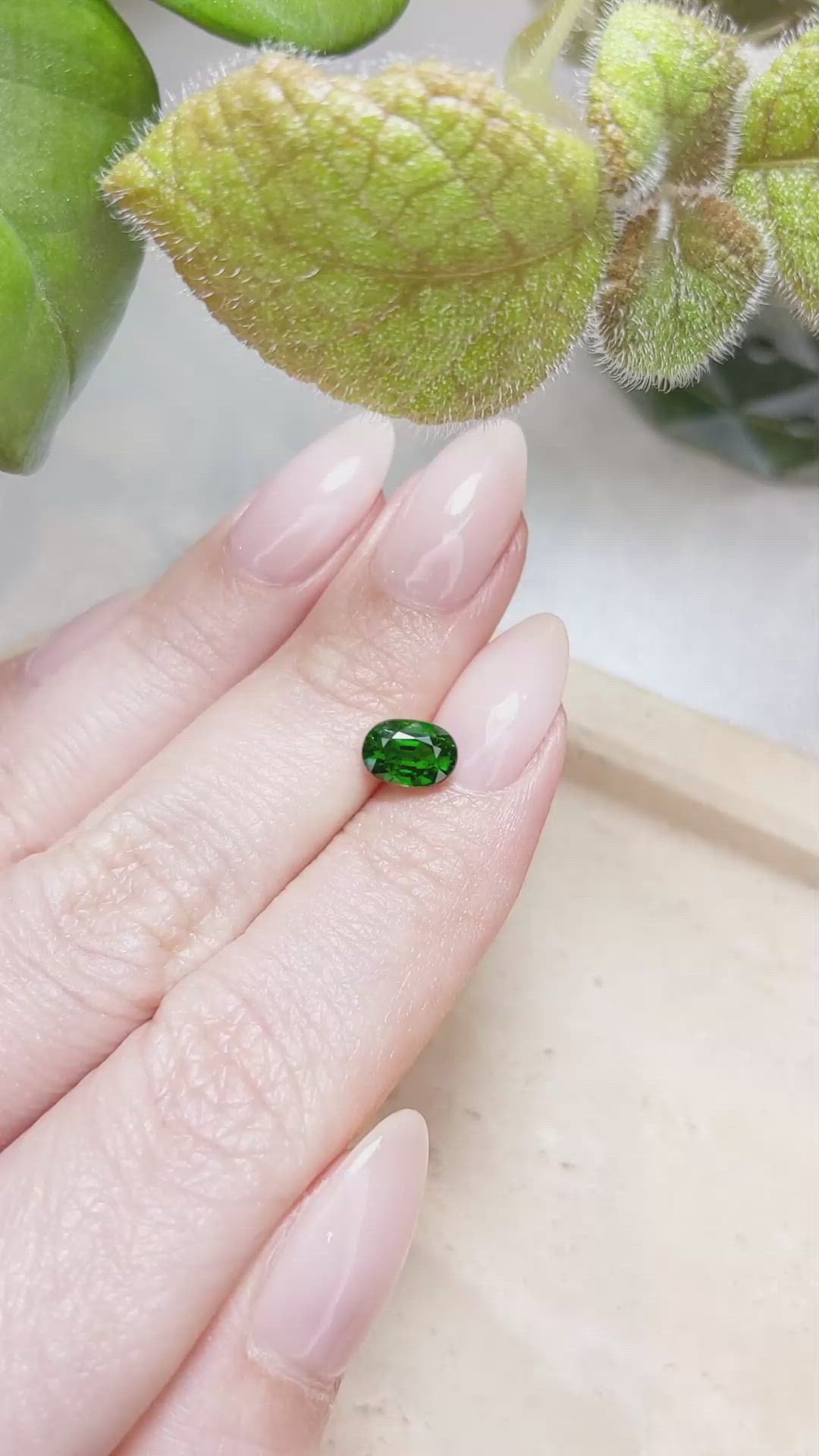 1.47 Ct. Tsavorite Garnet from East Africa Size Video