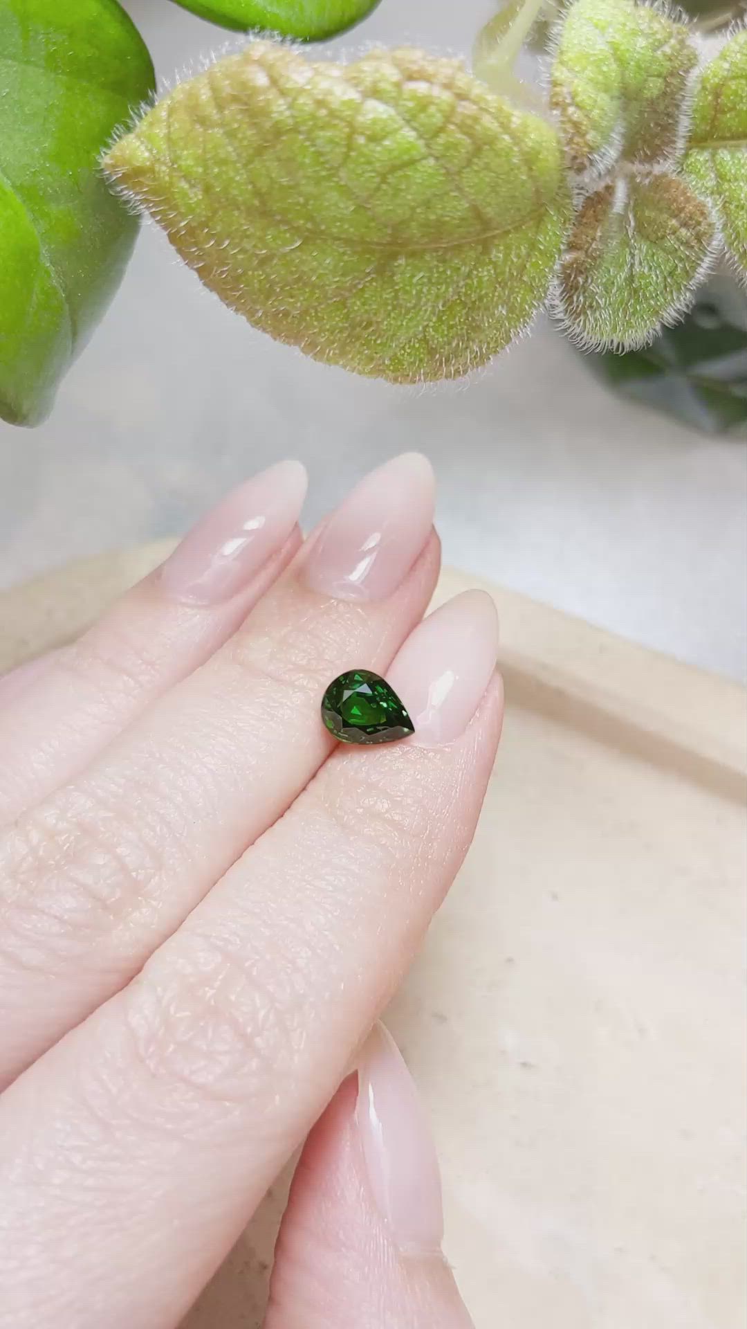 1.72 Ct. Tsavorite Garnet from East Africa Size Video
