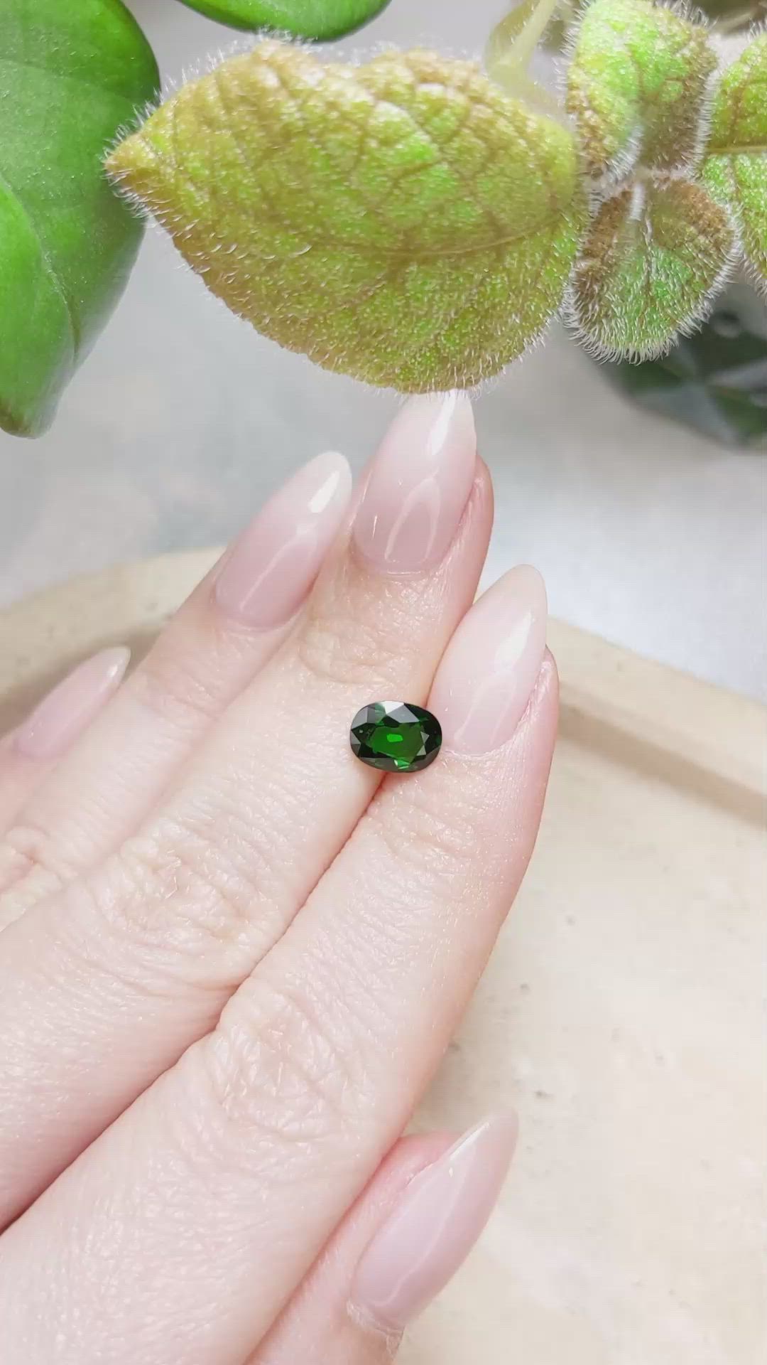 1.41 Ct. Tsavorite Garnet from East Africa Size Video