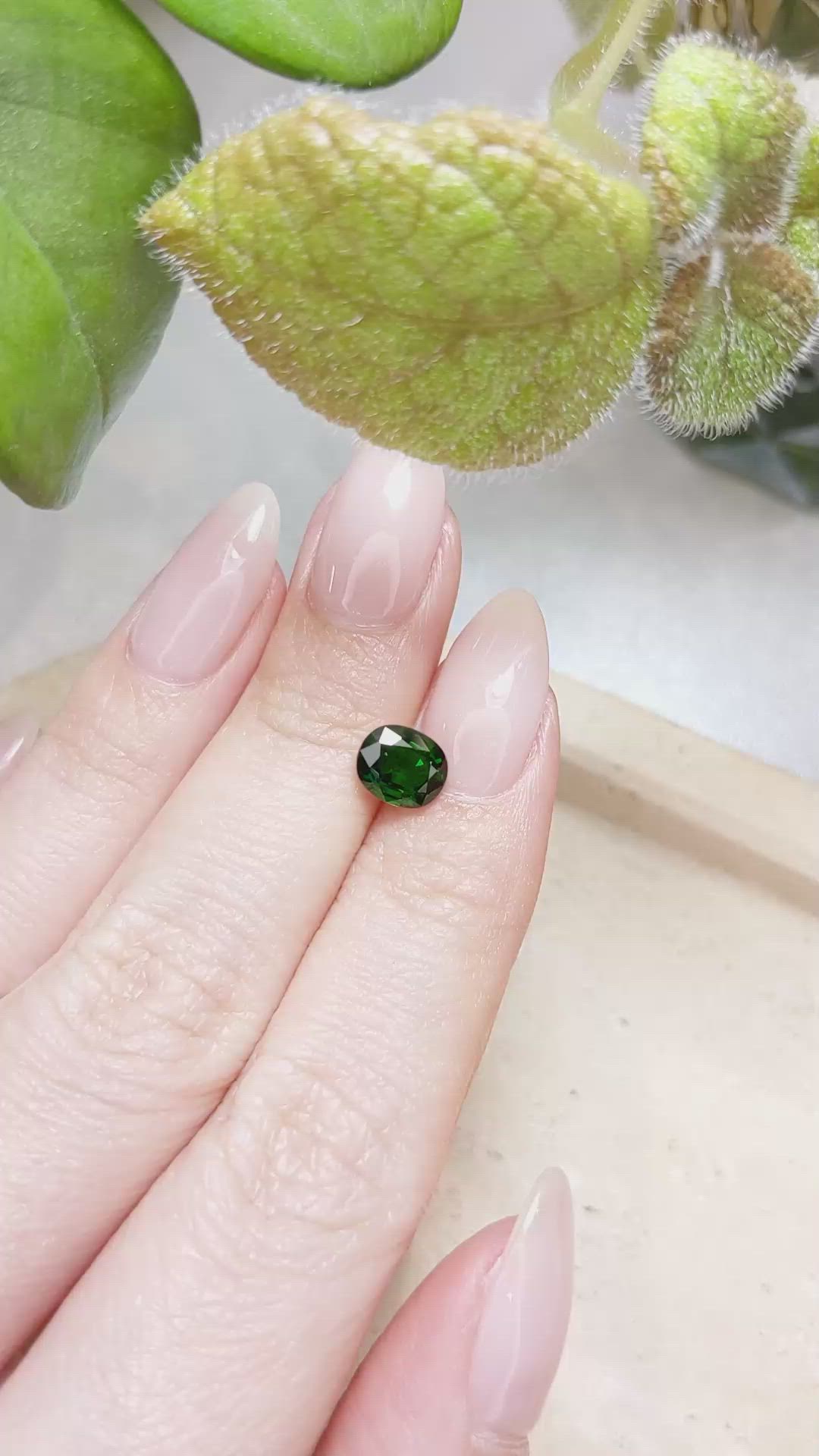 1.36 Ct. Tsavorite Garnet from East Africa Size Video