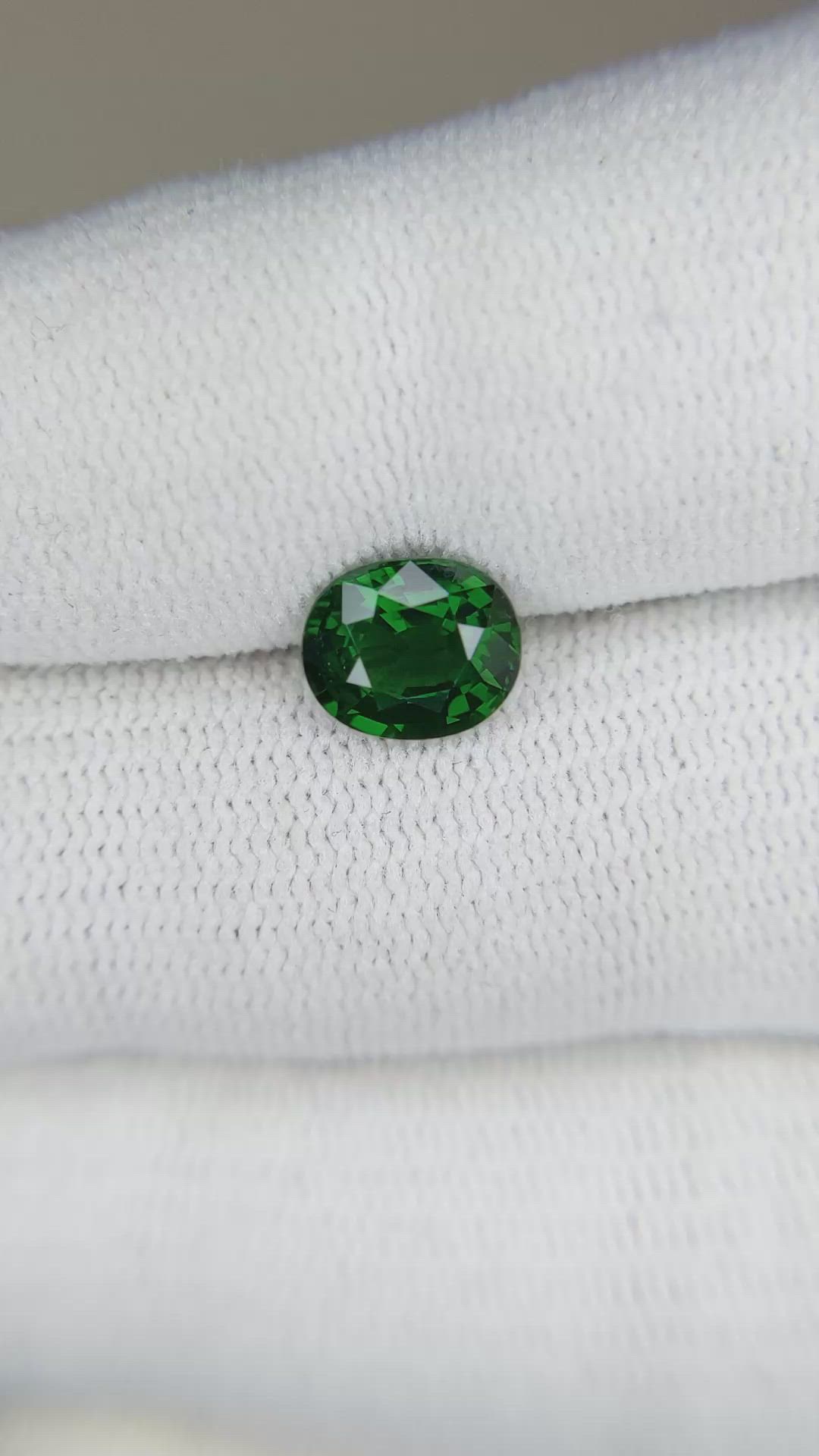 1.67 Ct. Tsavorite Garnet from East Africa Size Video