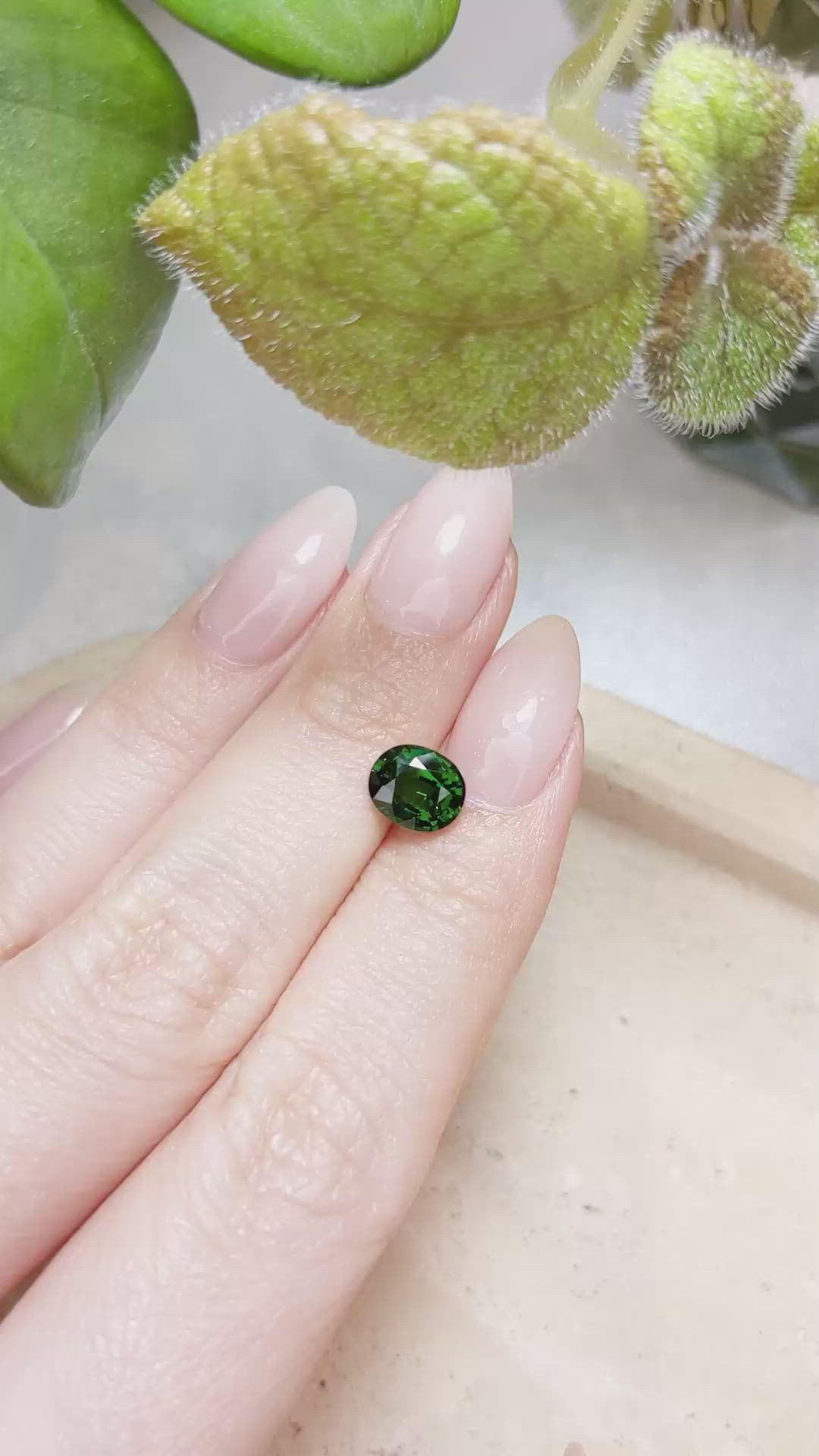 1.67 Ct. Tsavorite Garnet from East Africa Size Video