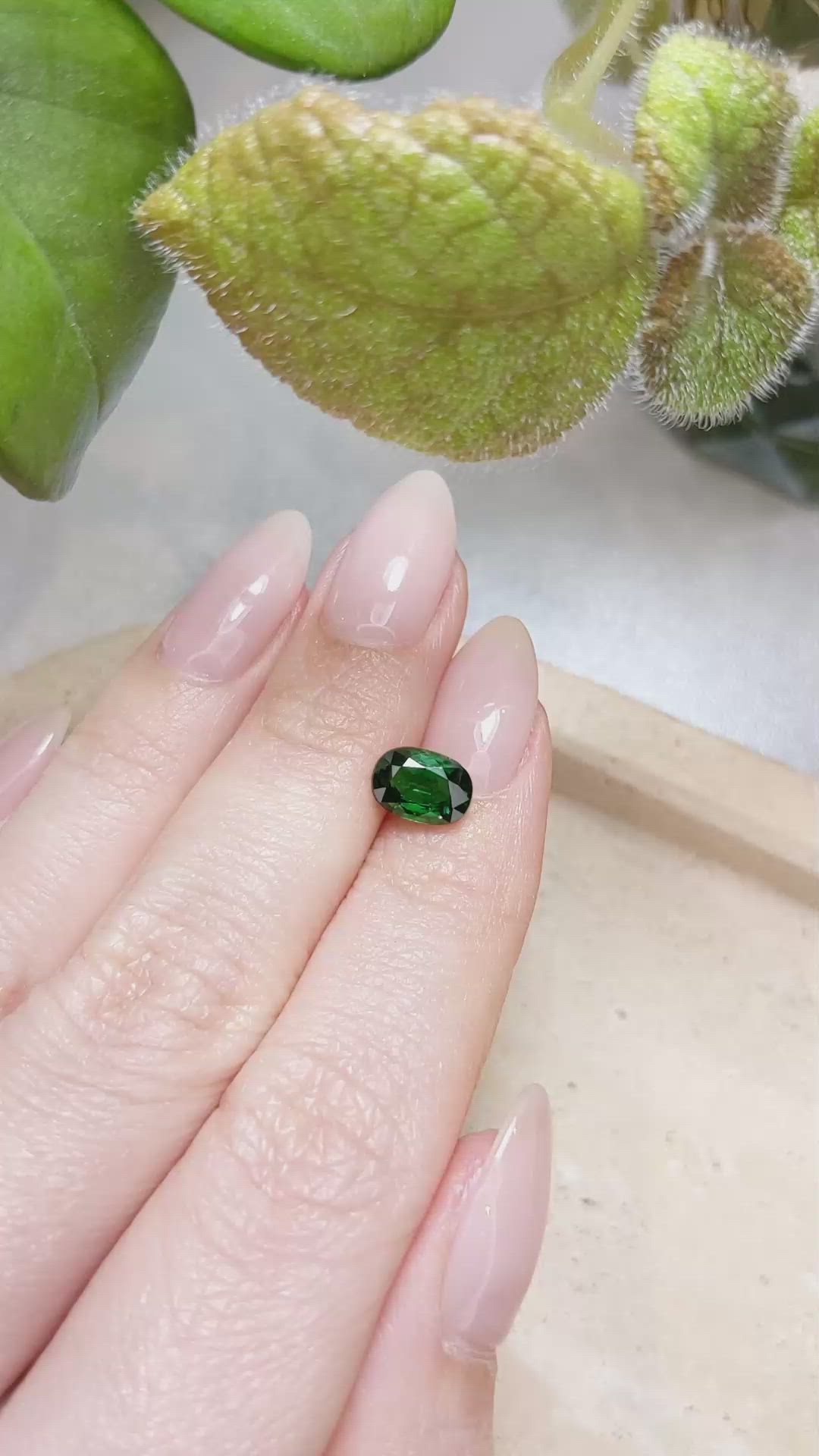 1.45 Ct. Tsavorite Garnet from East Africa Size Video