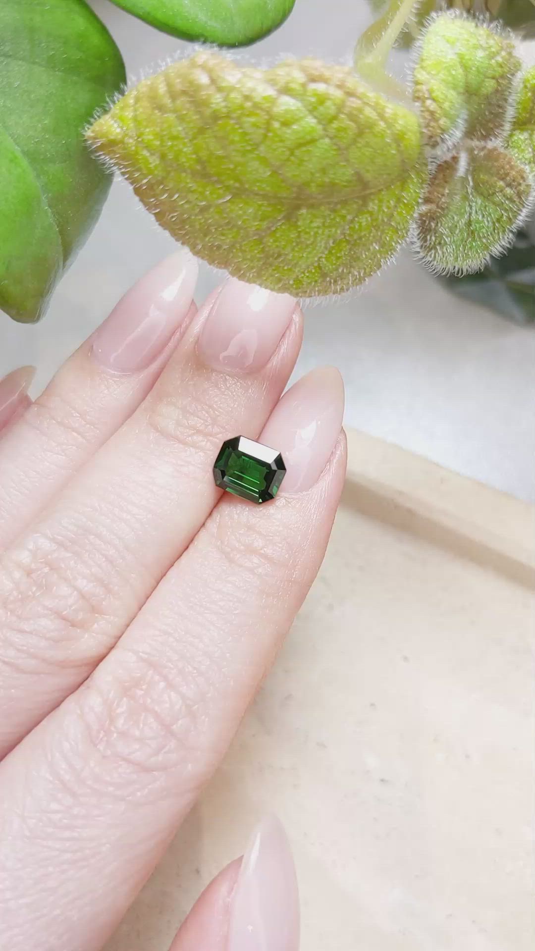 1.68 Ct. Tsavorite Garnet from East Africa Size Video