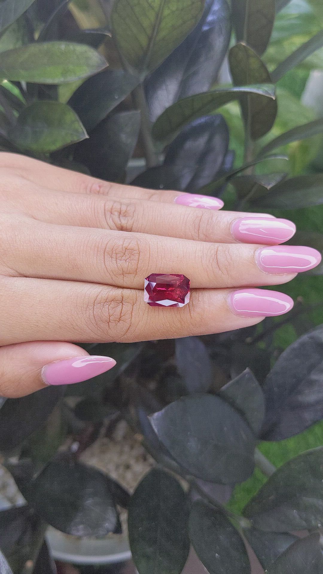 6.00 Ct. Rhodolite Garnet from Tanzania Size Video