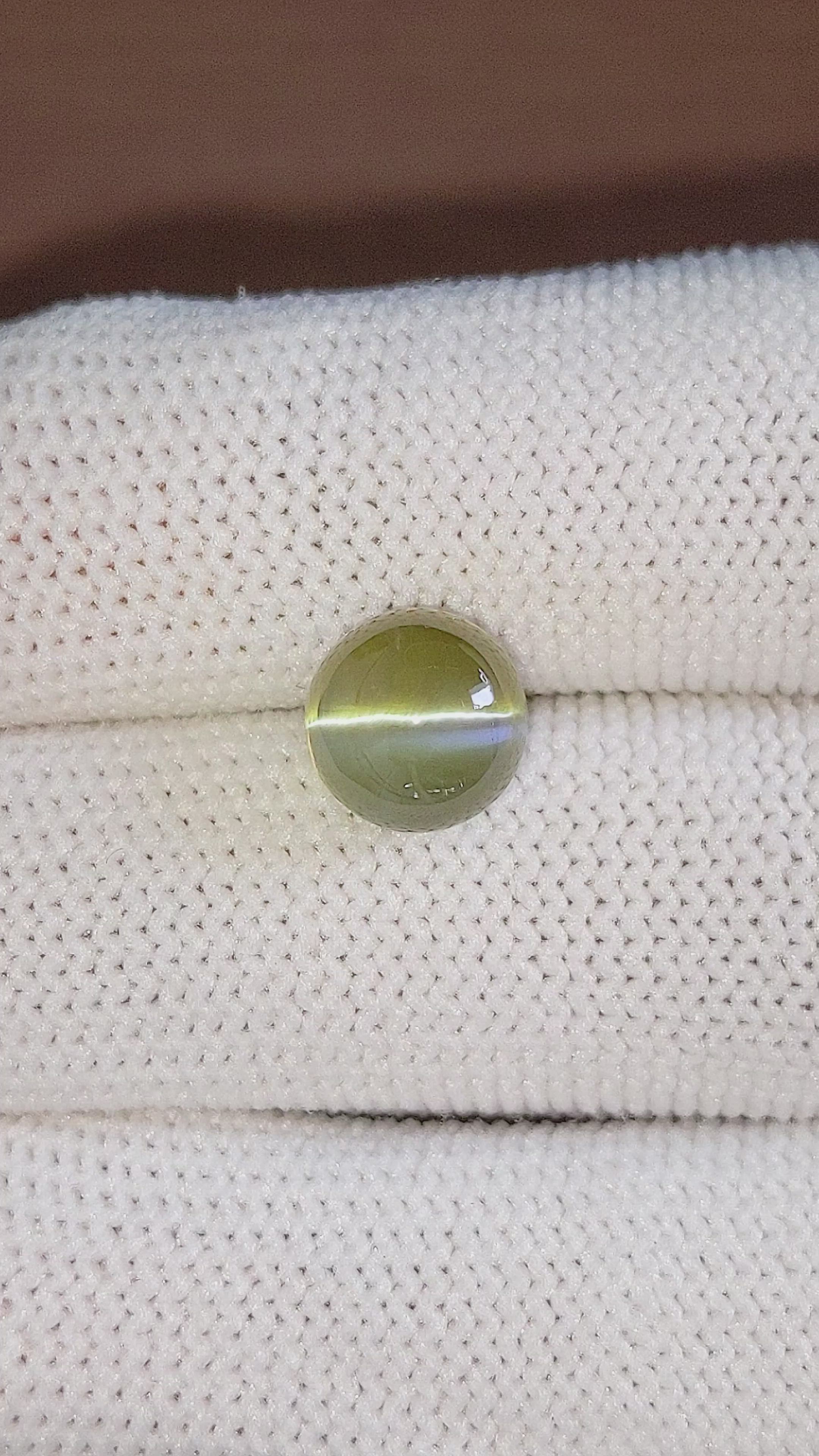 6.12 Ct. Cabochon Chrysoberyl from Tanzania Size Video