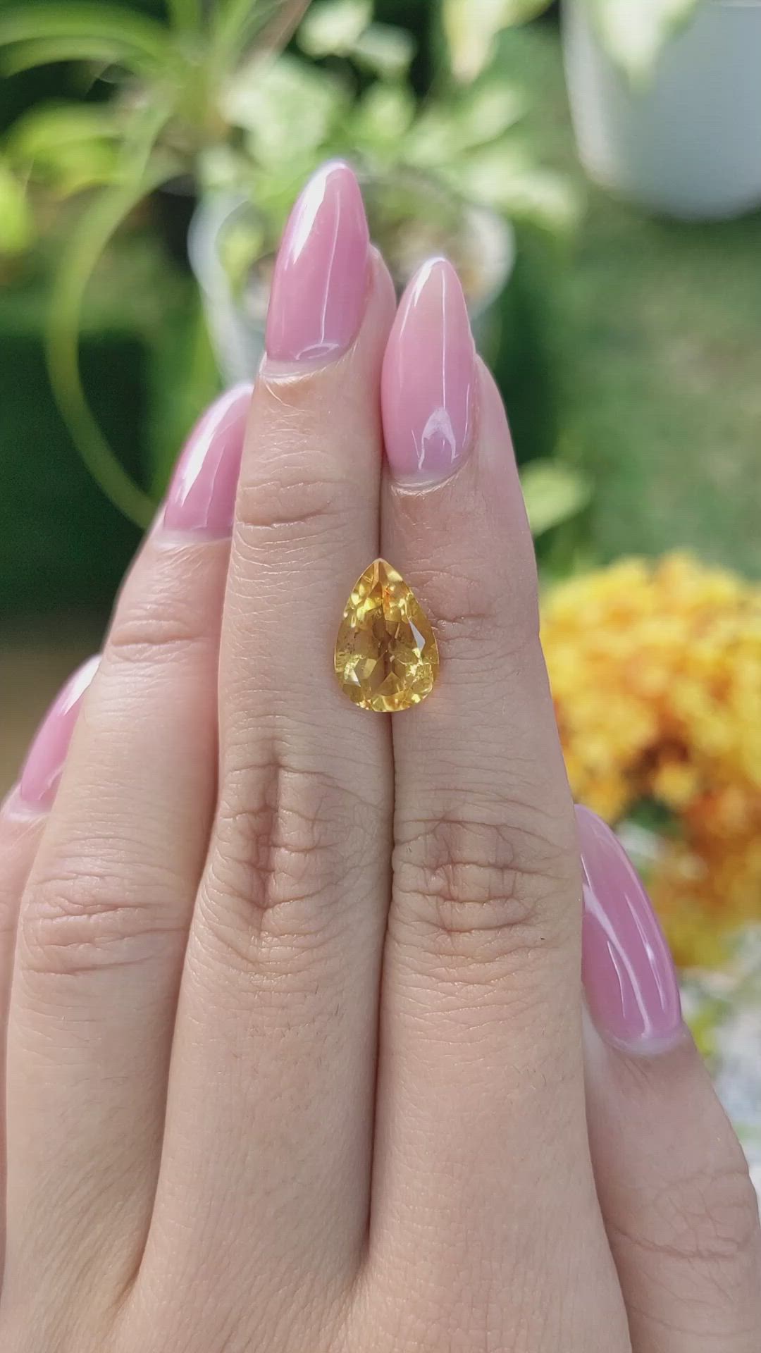 2.87 Ct. Citrine from Brazil Size Video
