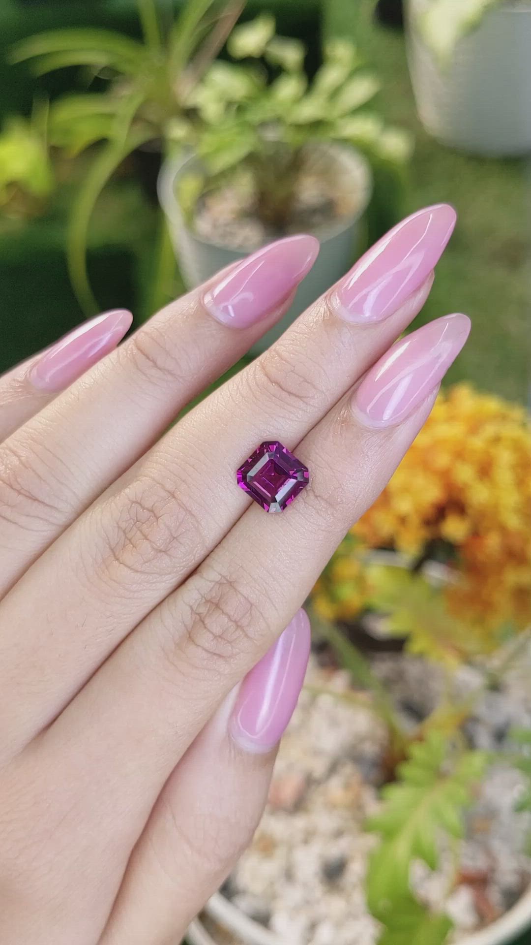 3.05 Ct. Rhodolite Garnet from Ceylon (Sri Lanka) Size Video