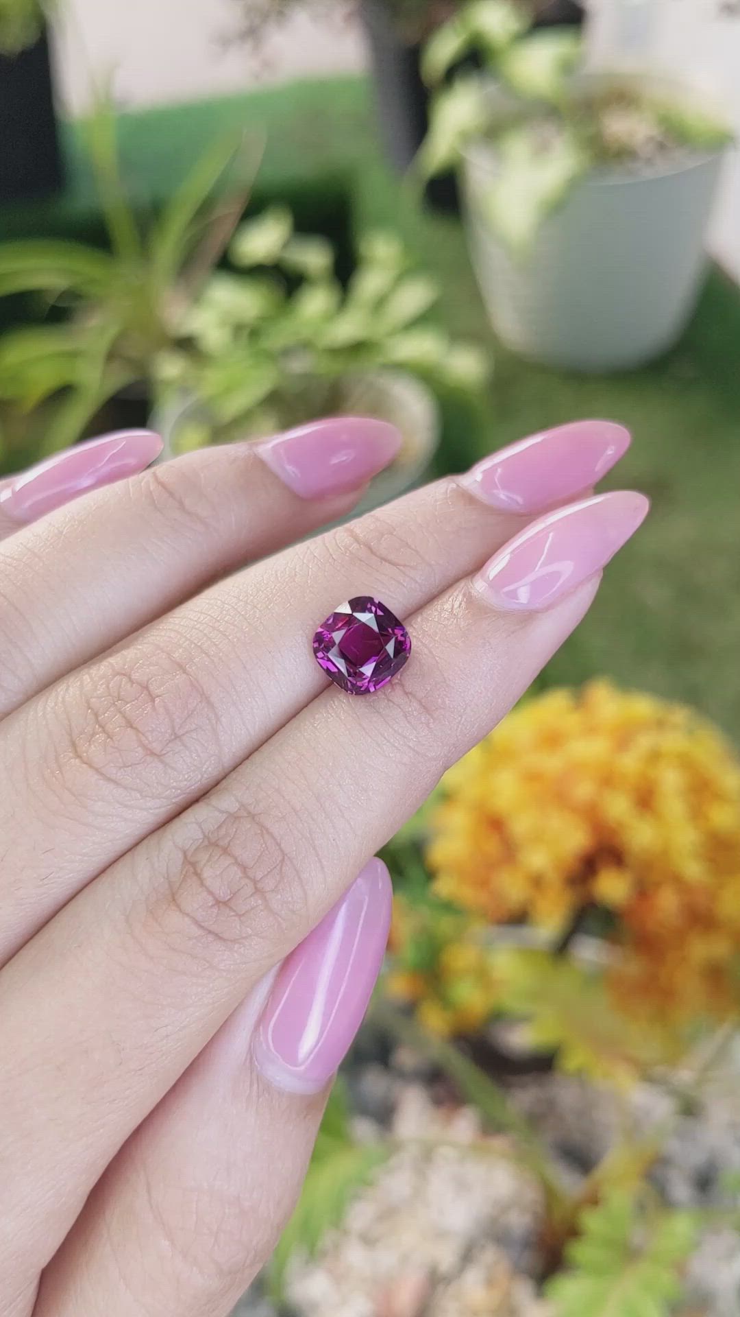 3.39 Ct. Rhodolite Garnet from Ceylon (Sri Lanka) Size Video
