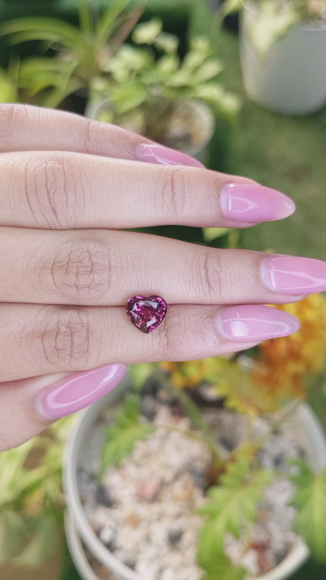 2.96 Ct. Rhodolite Garnet from Ceylon (Sri Lanka) Size Video