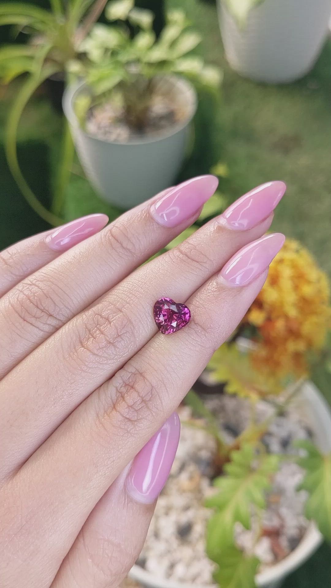 2.96 Ct. Rhodolite Garnet from Ceylon (Sri Lanka) Size Video